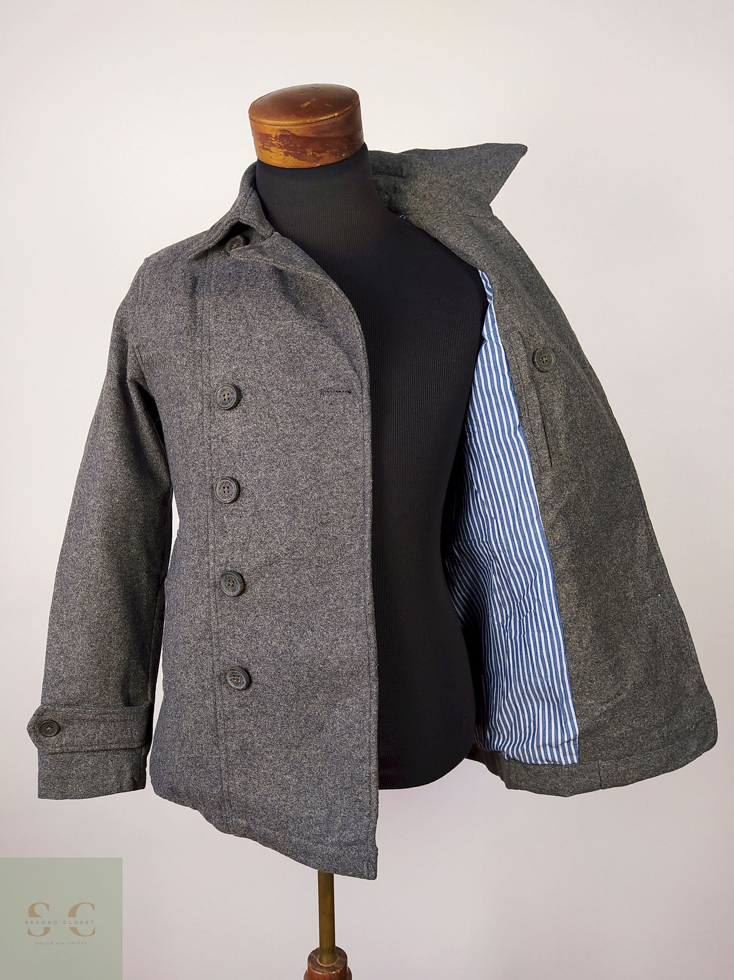 Abrigo Marinero lana hombre PLOMO Talla XS MKTF SUPPLY - AP136 3