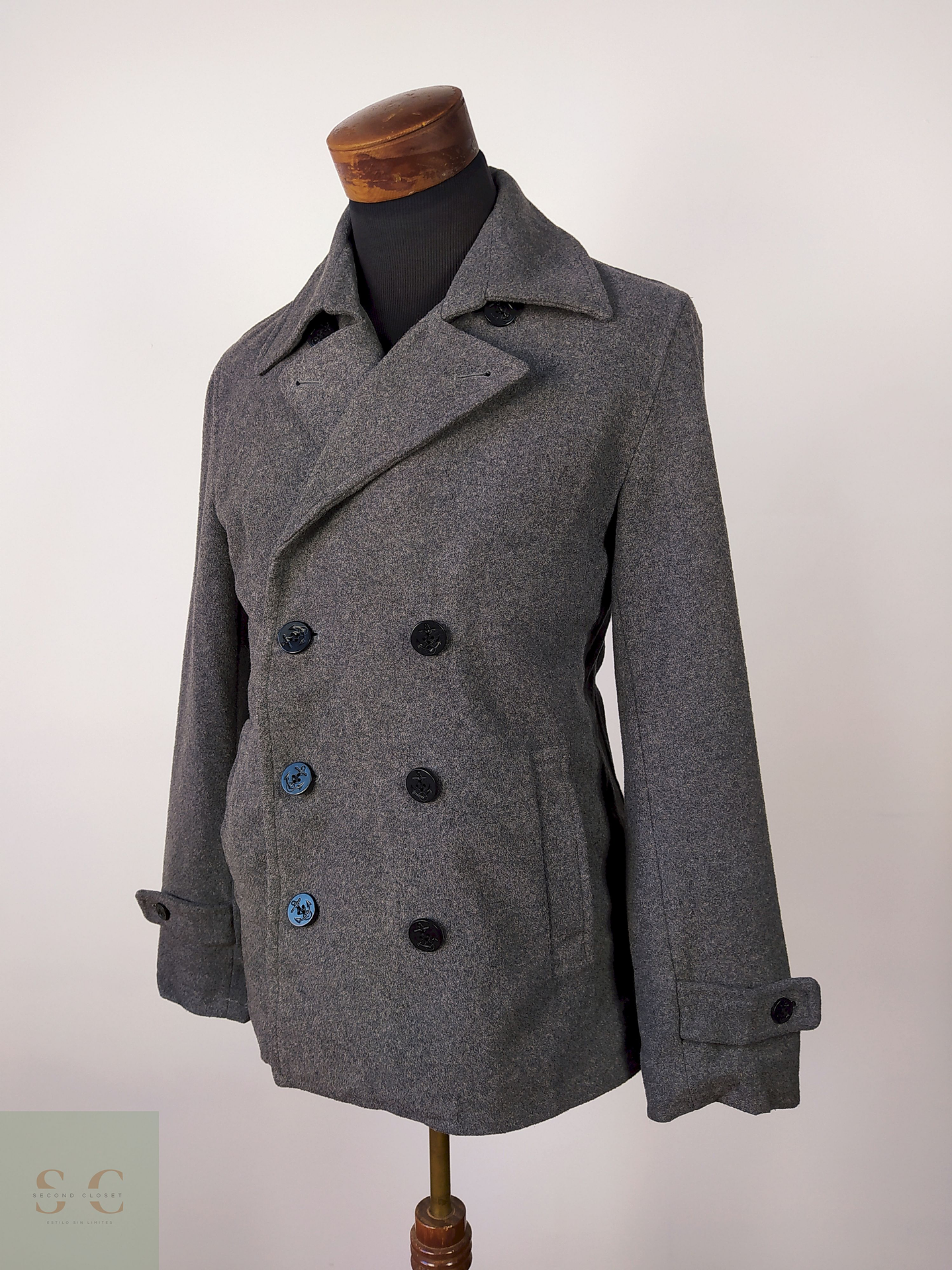 Abrigo Marinero lana hombre Plomo Talla SM Sugestion - AP149 1