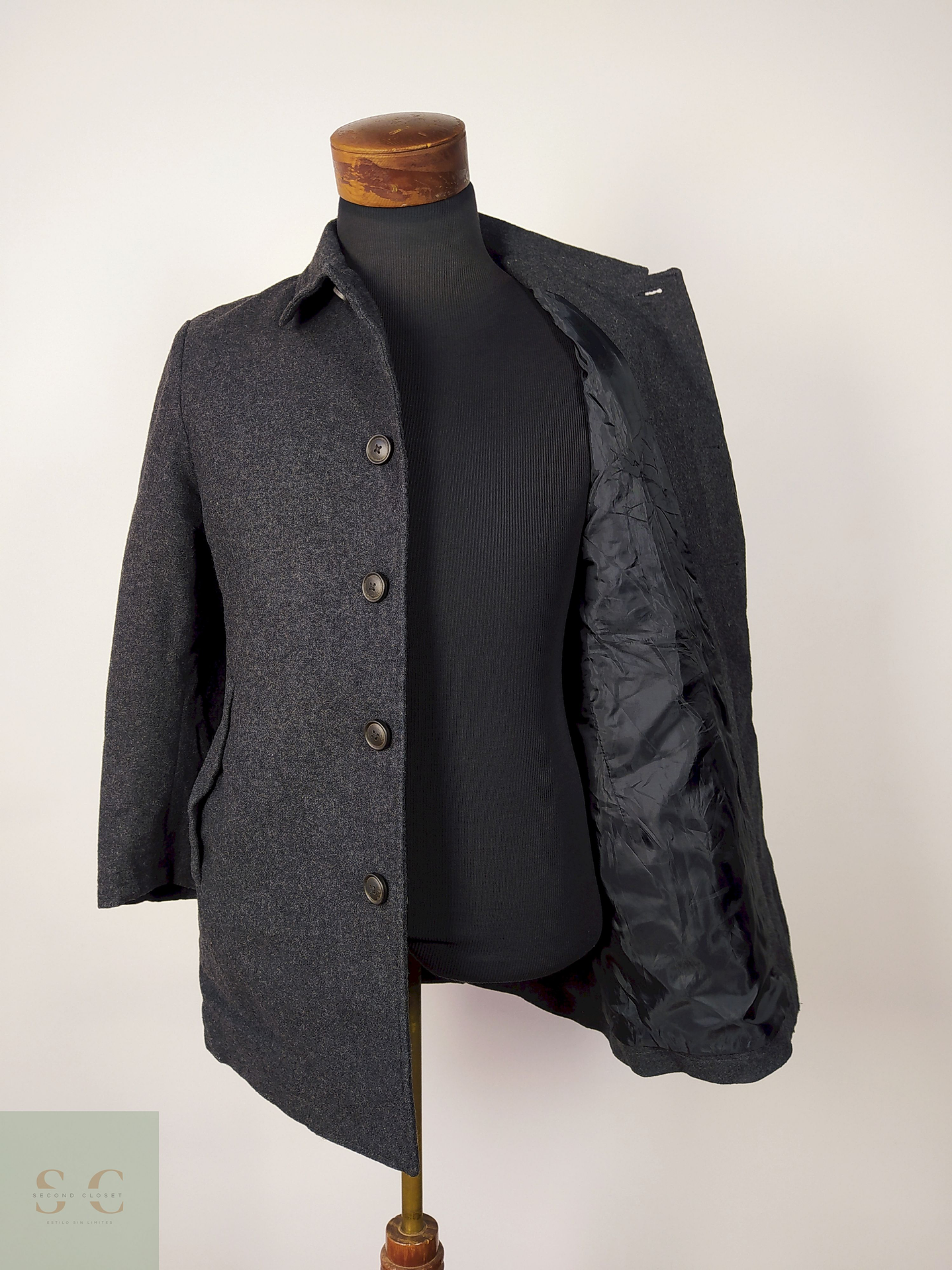 Abrigo lana premium hombre Plomo Talla S - AP223 1