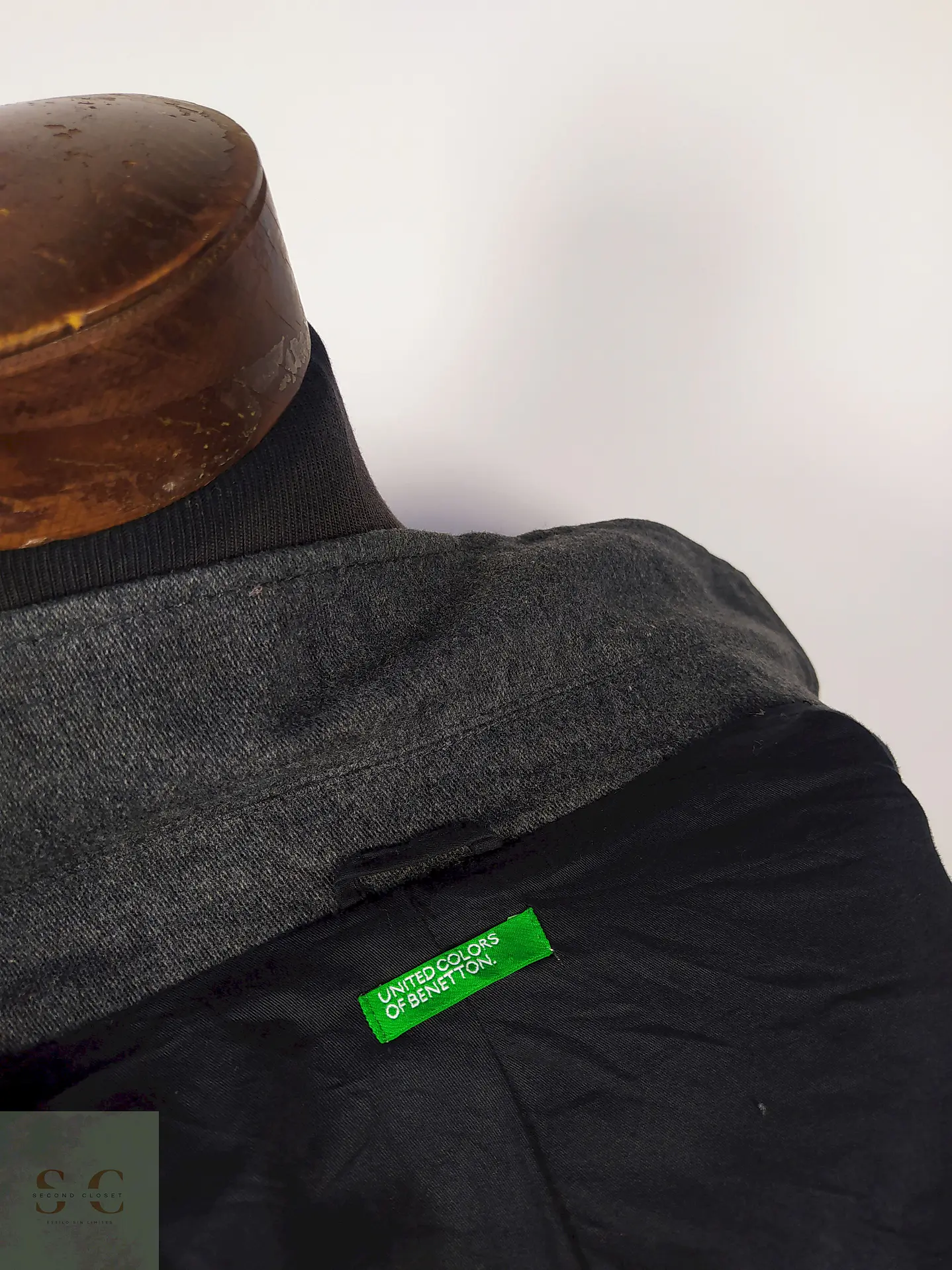 Abrigo lana marinero hombre PLOMO Talla SM BENETTON - AP123 4