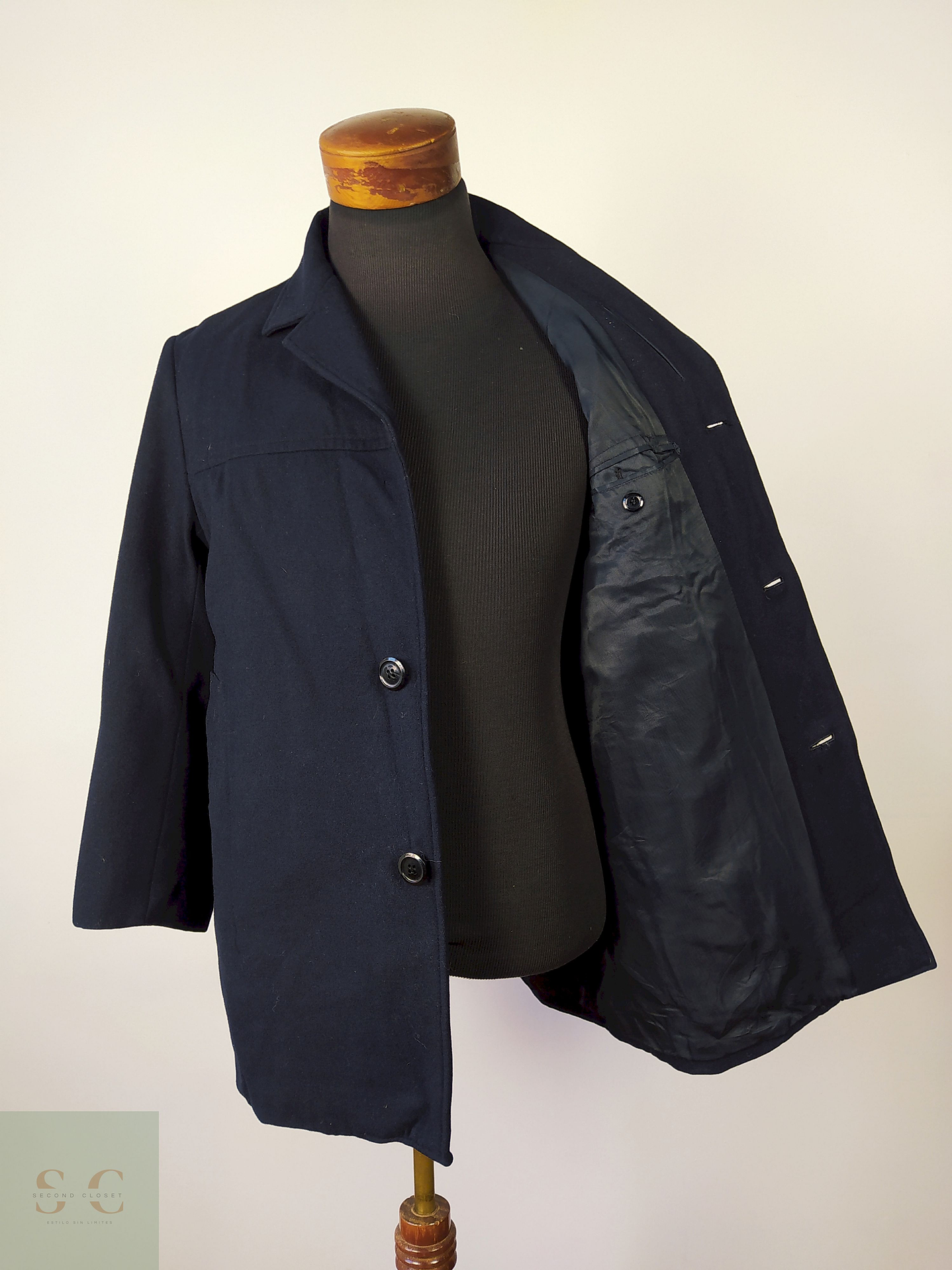 Abrigo lana hombre Azul oscuro Talla S School Harmony  2