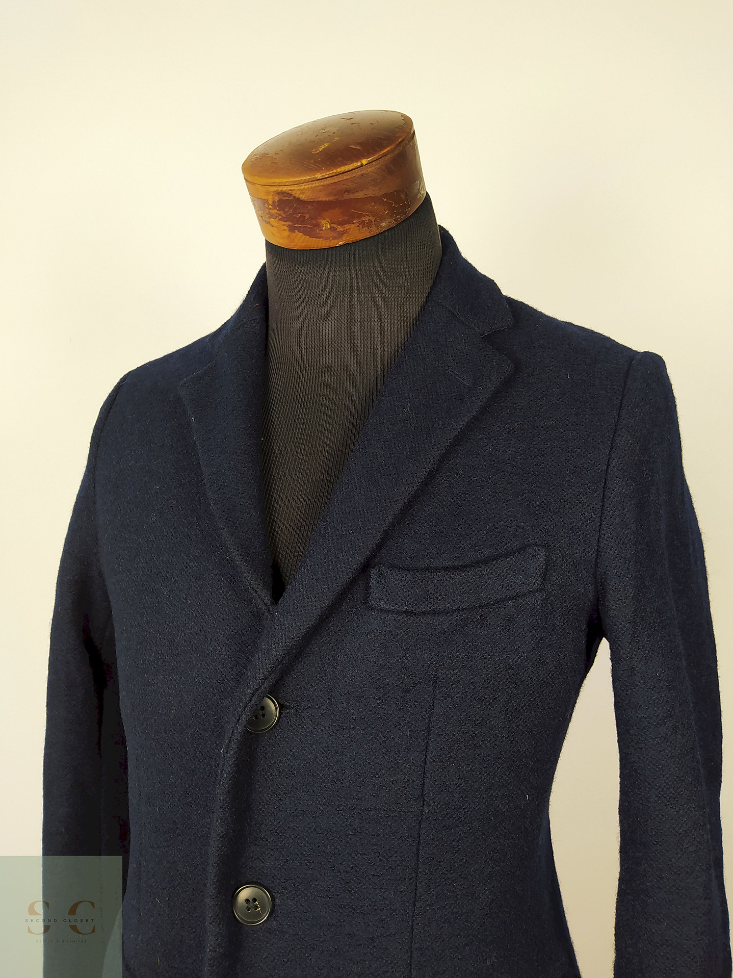 Abrigo Largo lana hombre AZUL Talla S GLOBAL WORK - AP138 3