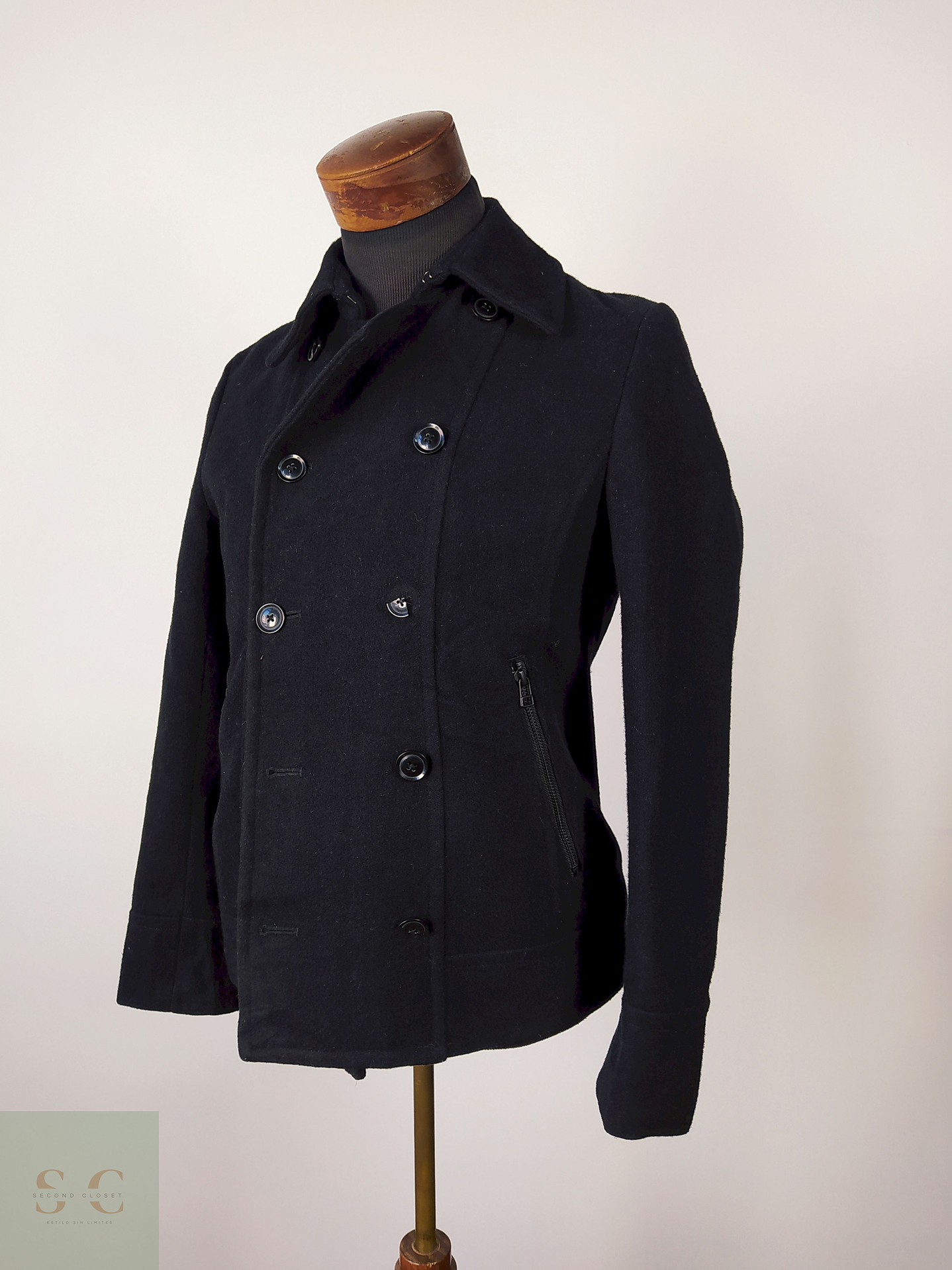 Abrigo Marinero lana hombre Negro Talla S Colective - AP151 1