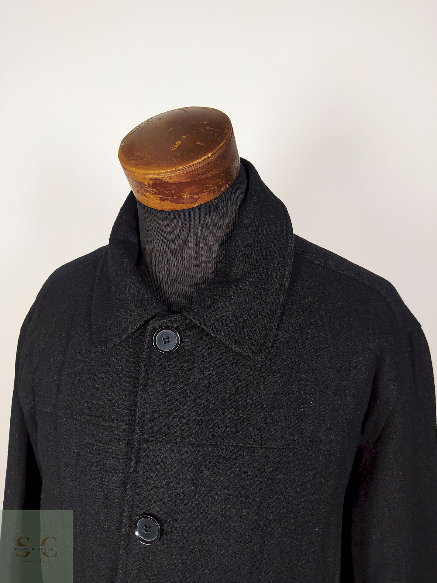 Abrigo lana hombre Negro Talla XL Steve Barrys - AP163 2