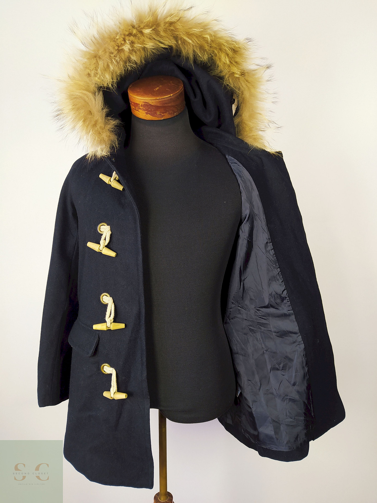 Abrigo MUJER Montgomery lana Azul Talla M AP146 3