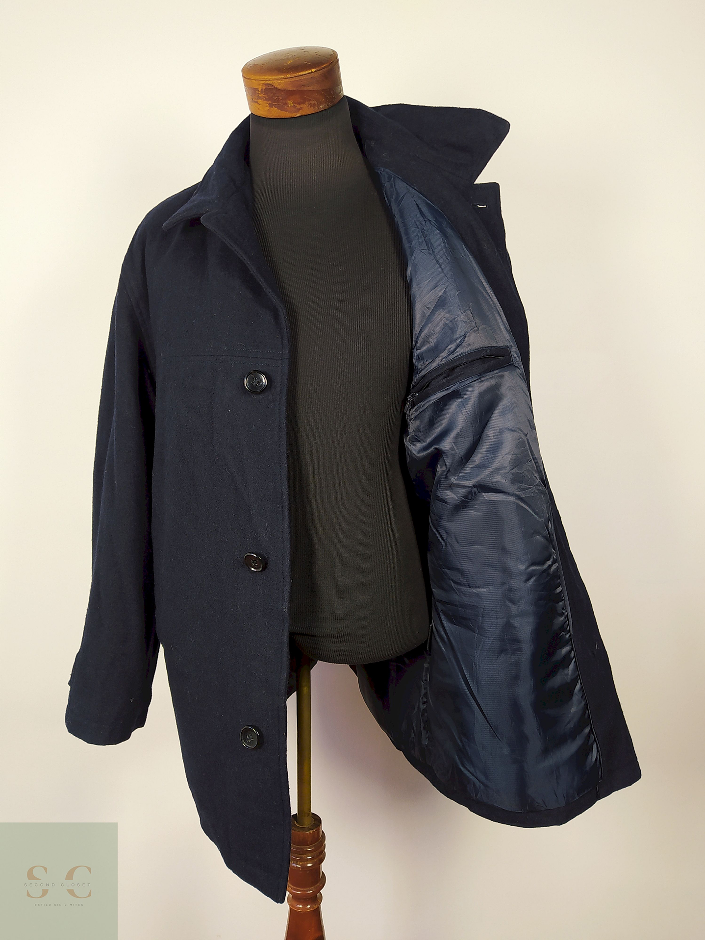 Abrigo lana hombre chaqueton AZUL  Talla L/XL LONDON FOG - AP125 3