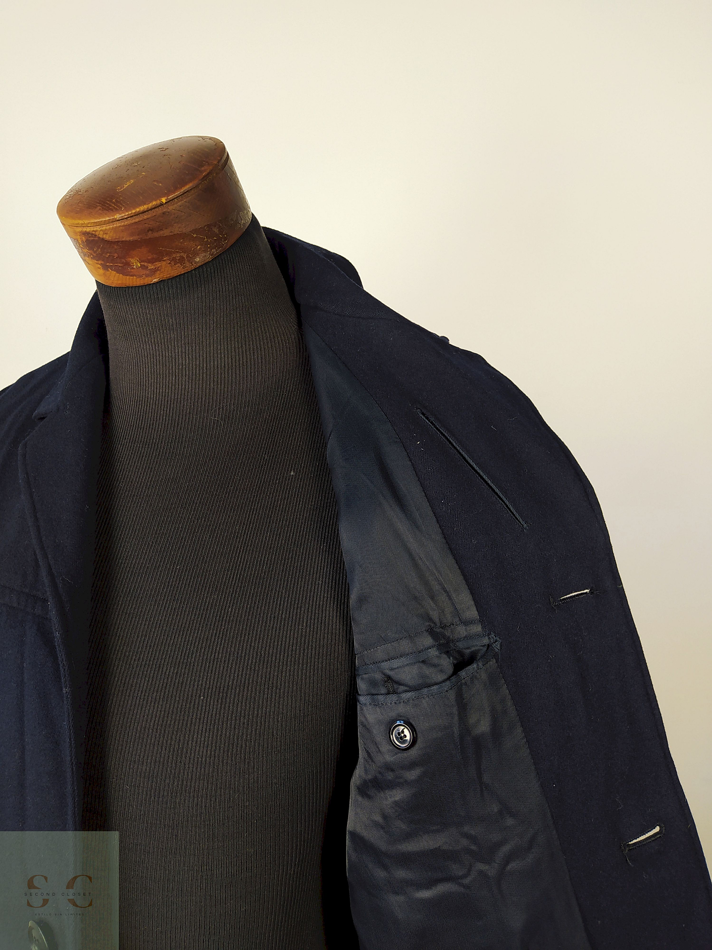 Abrigo lana hombre Azul oscuro Talla S School Harmony  3