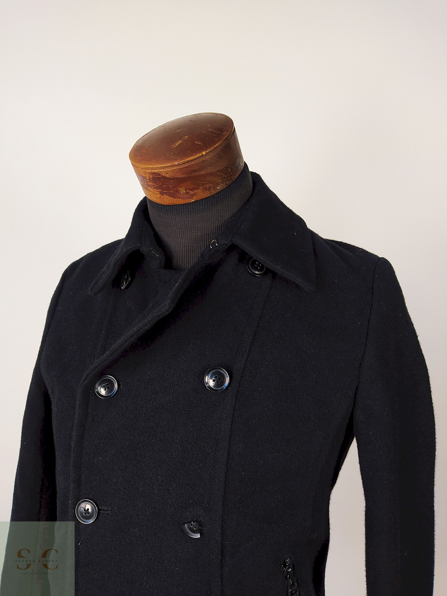 Abrigo Marinero lana hombre Negro Talla S Colective - AP151 2