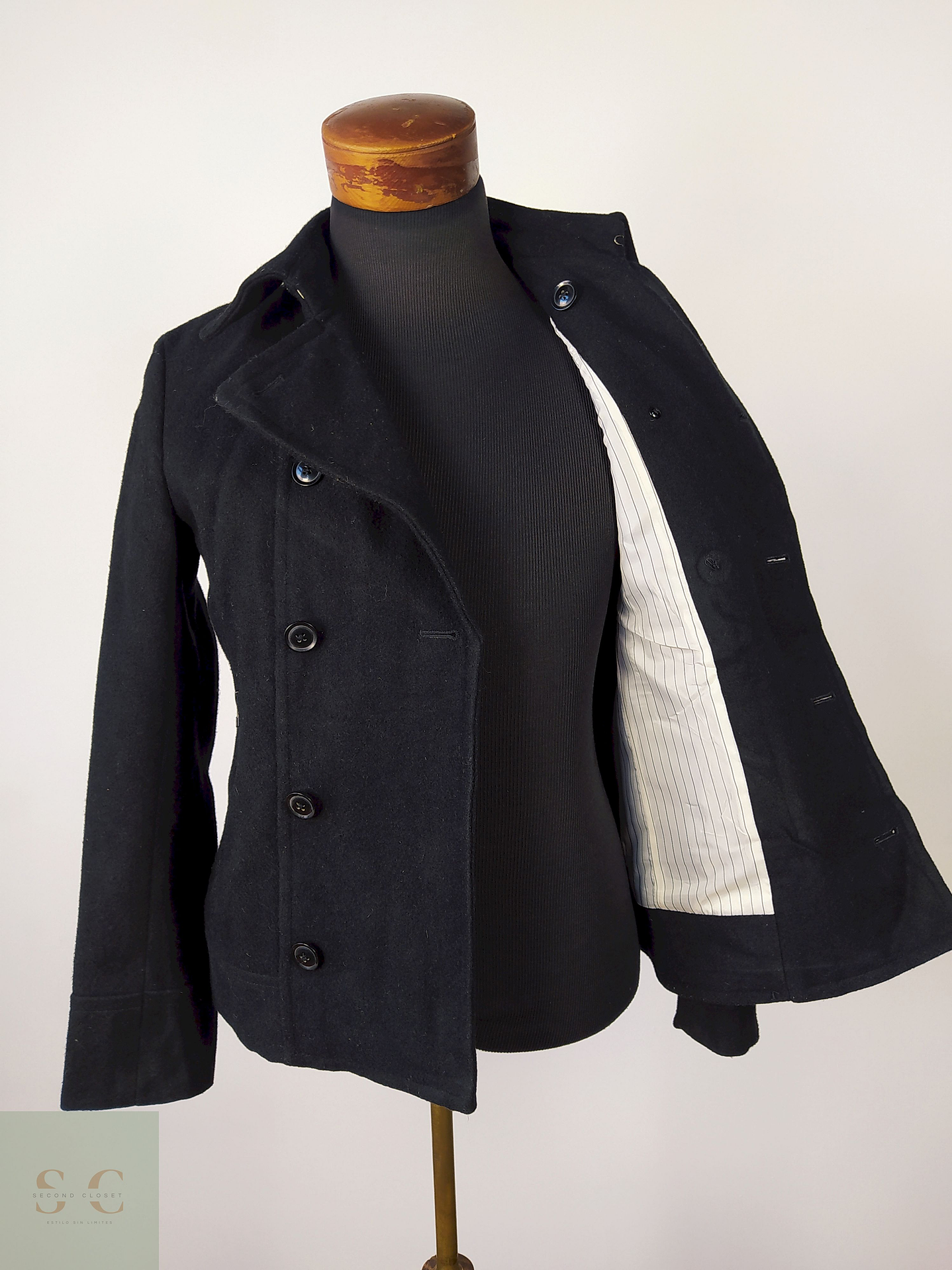 Abrigo Marinero lana hombre Negro Talla S Colective - AP151 3