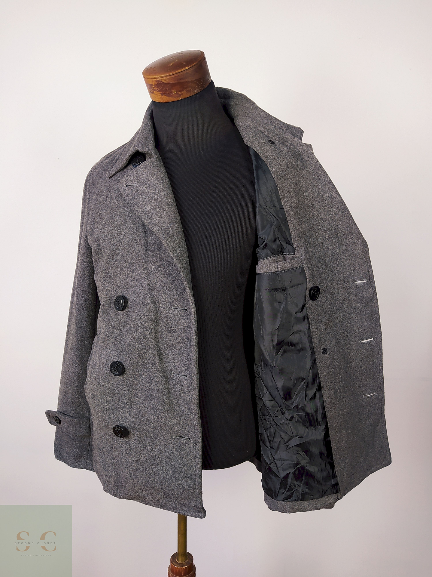 Abrigo Marinero lana hombre Plomo Talla SM Sugestion - AP149 3