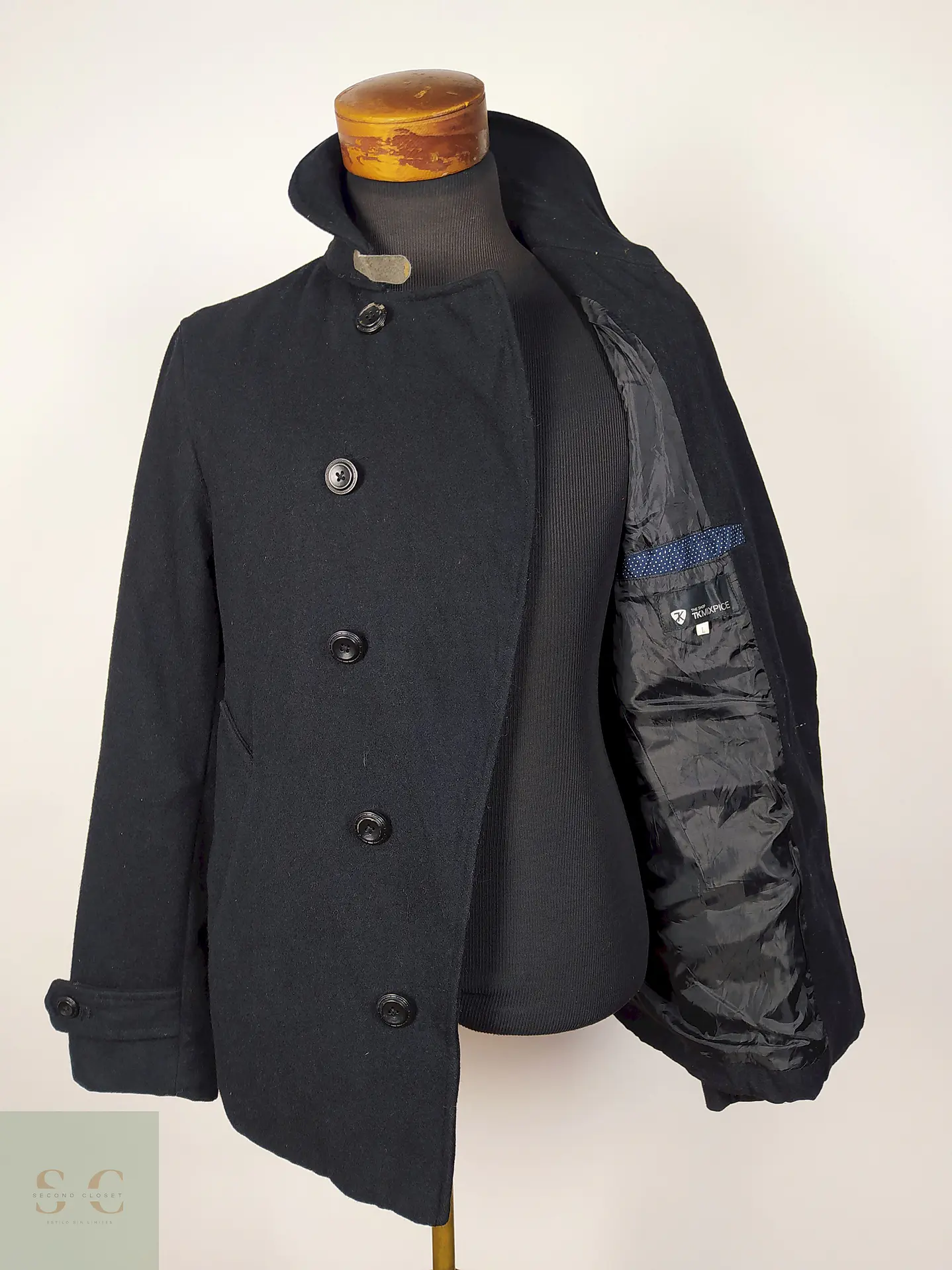 Abrigo lana hombre premium Negro Talla SM TK Japn - AP165 3