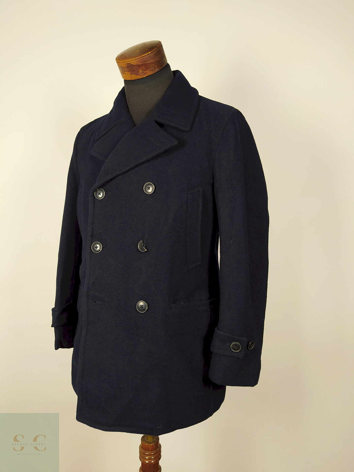 Abrigo Marinero lana hombre Azul Talla SM UNIQLO - AP167 1