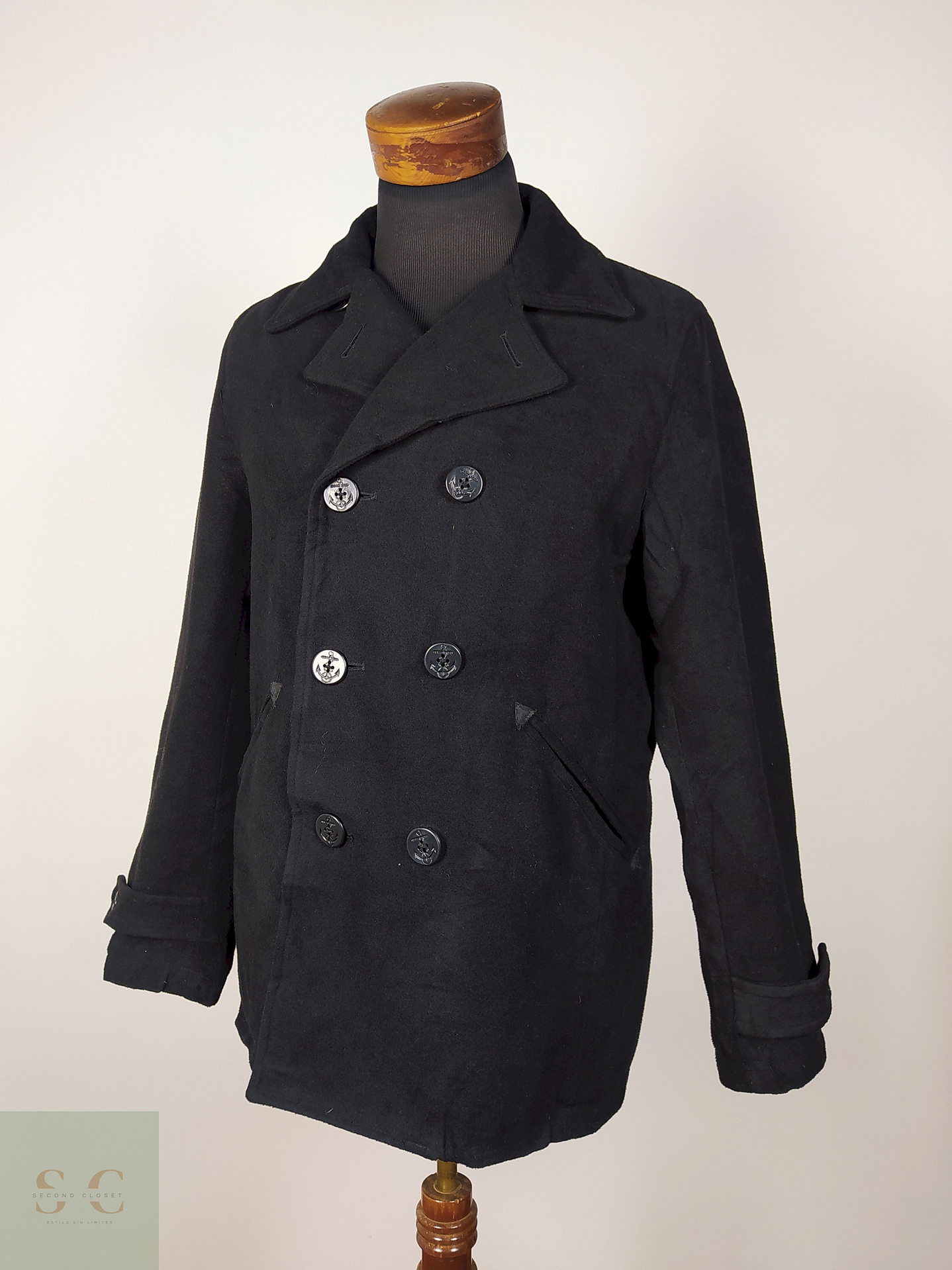 Abrigo Marinero hombre Negro Talla SM - AP169 1