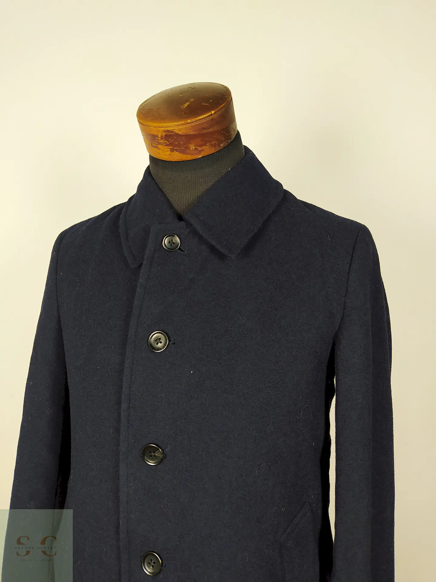Abrigo lana media temporada hombre Azul Talla S GU - AP168 2