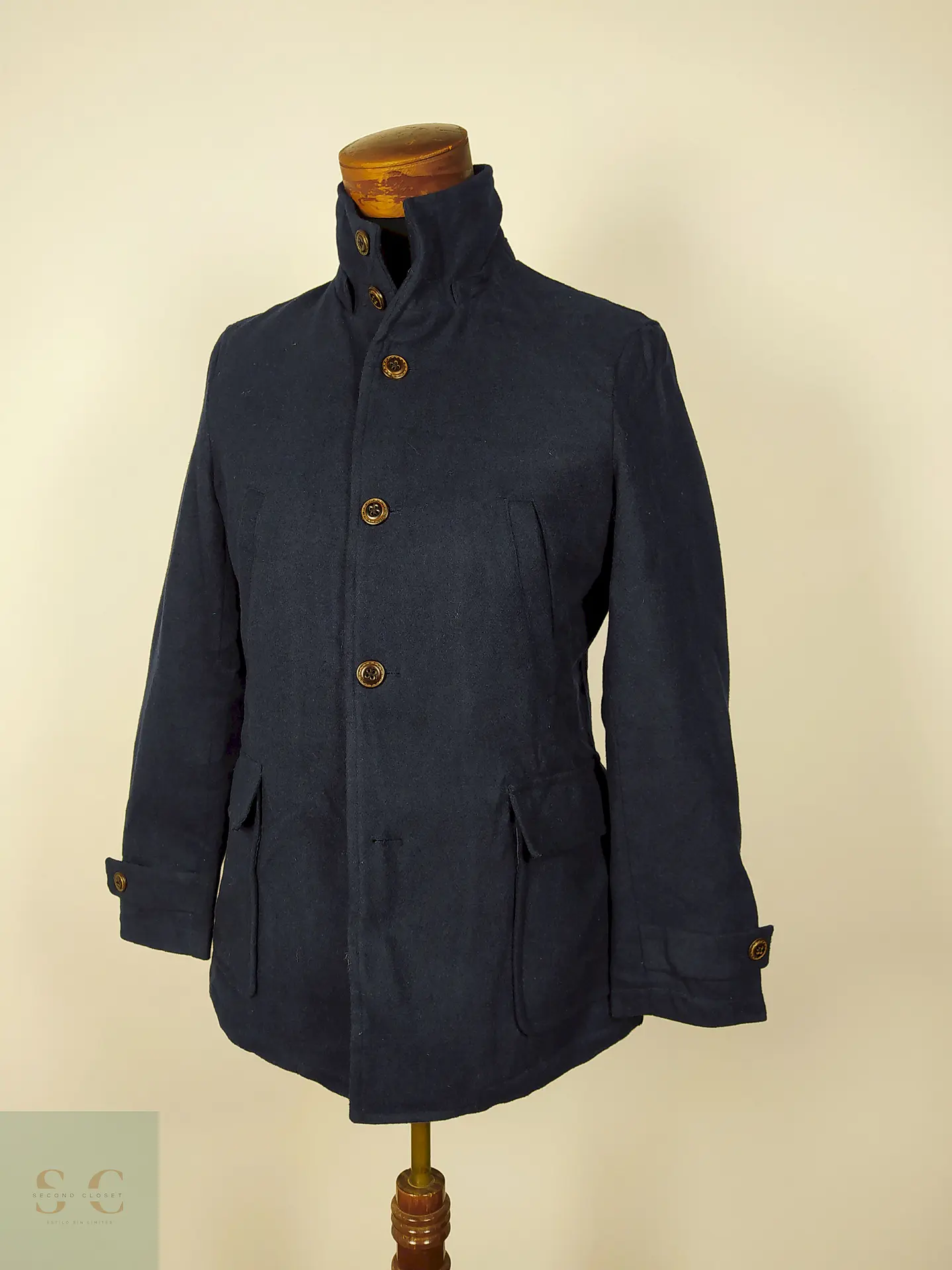 Abrigo hombre lana Azul Talla S Transcontinent - AP178 1