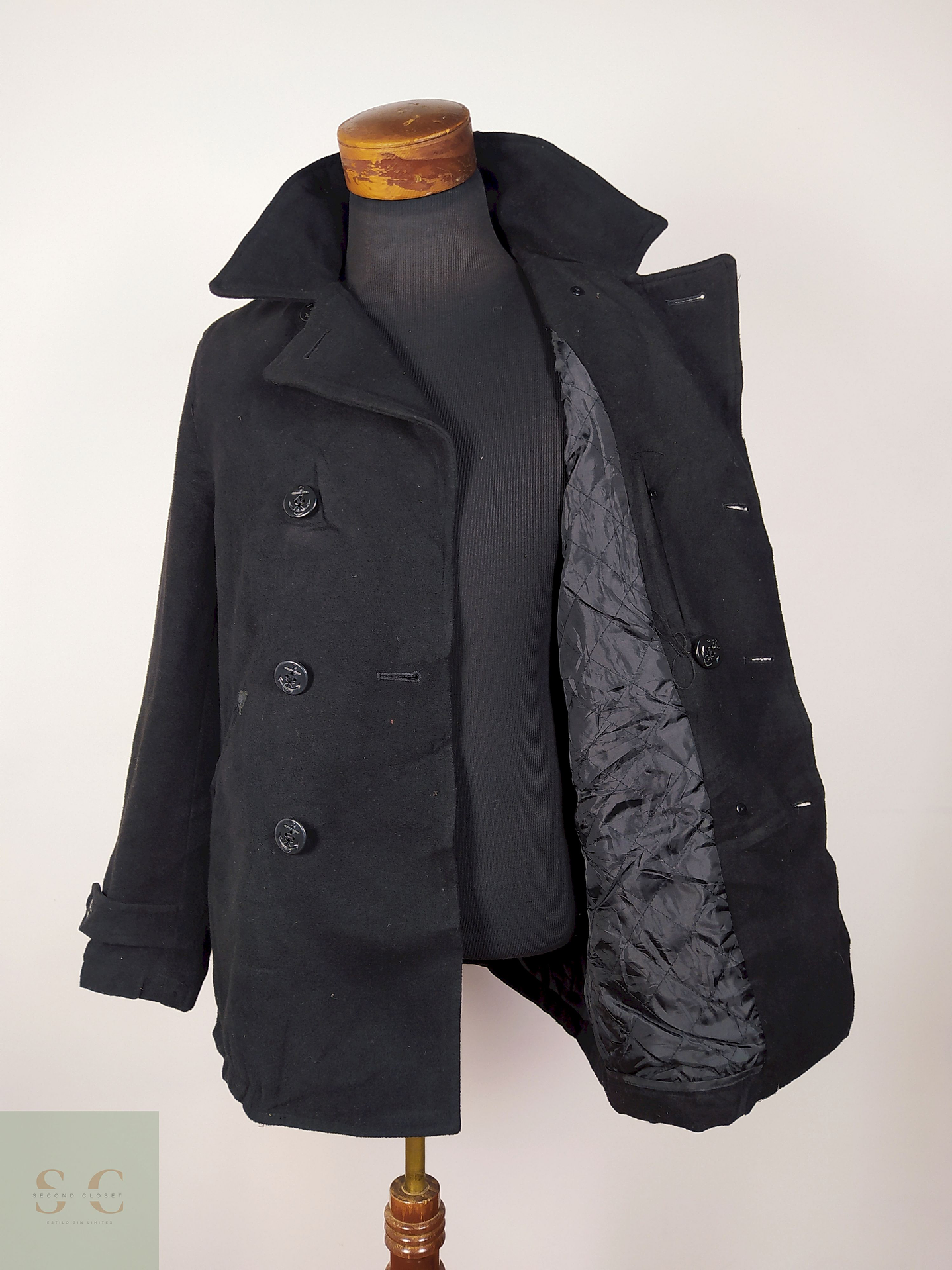 Abrigo Marinero hombre Negro Talla SM - AP169 3