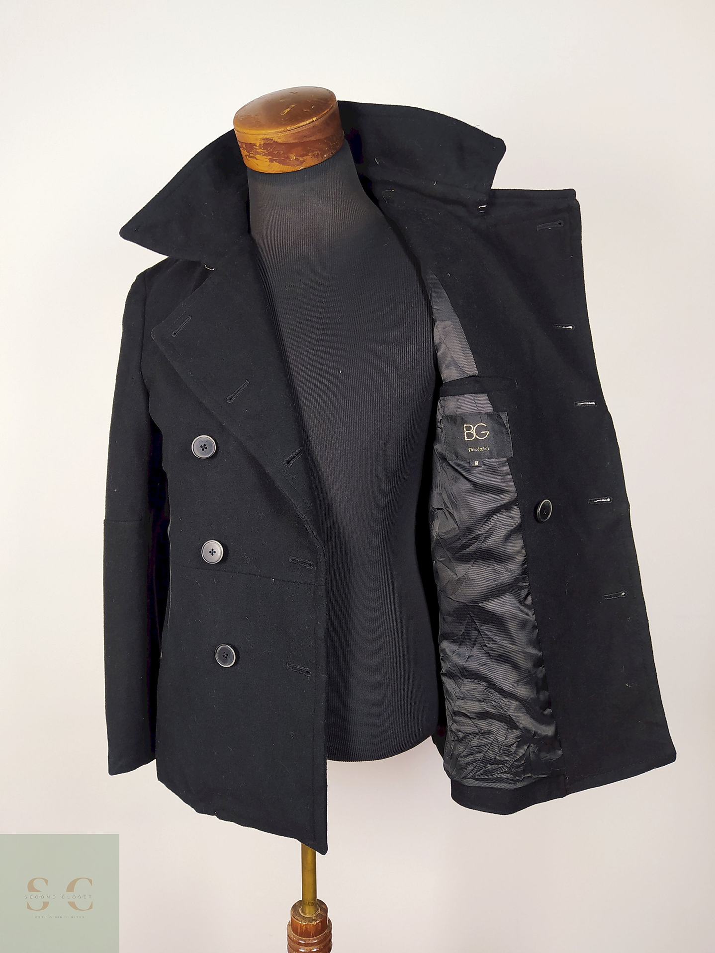 Abrigo Marinero lana hombre Negro Talla SM BG - AP170 3