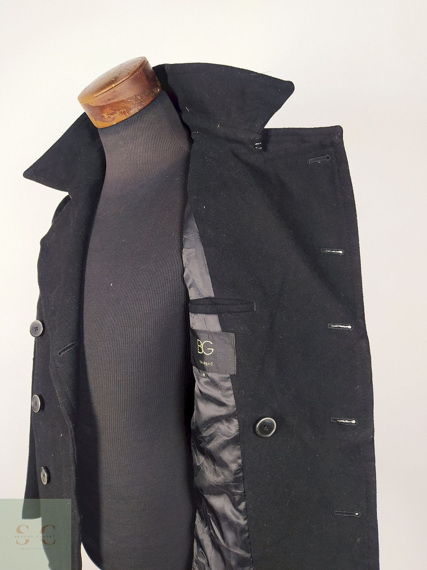 Abrigo Marinero lana hombre Negro Talla SM BG - AP170 4