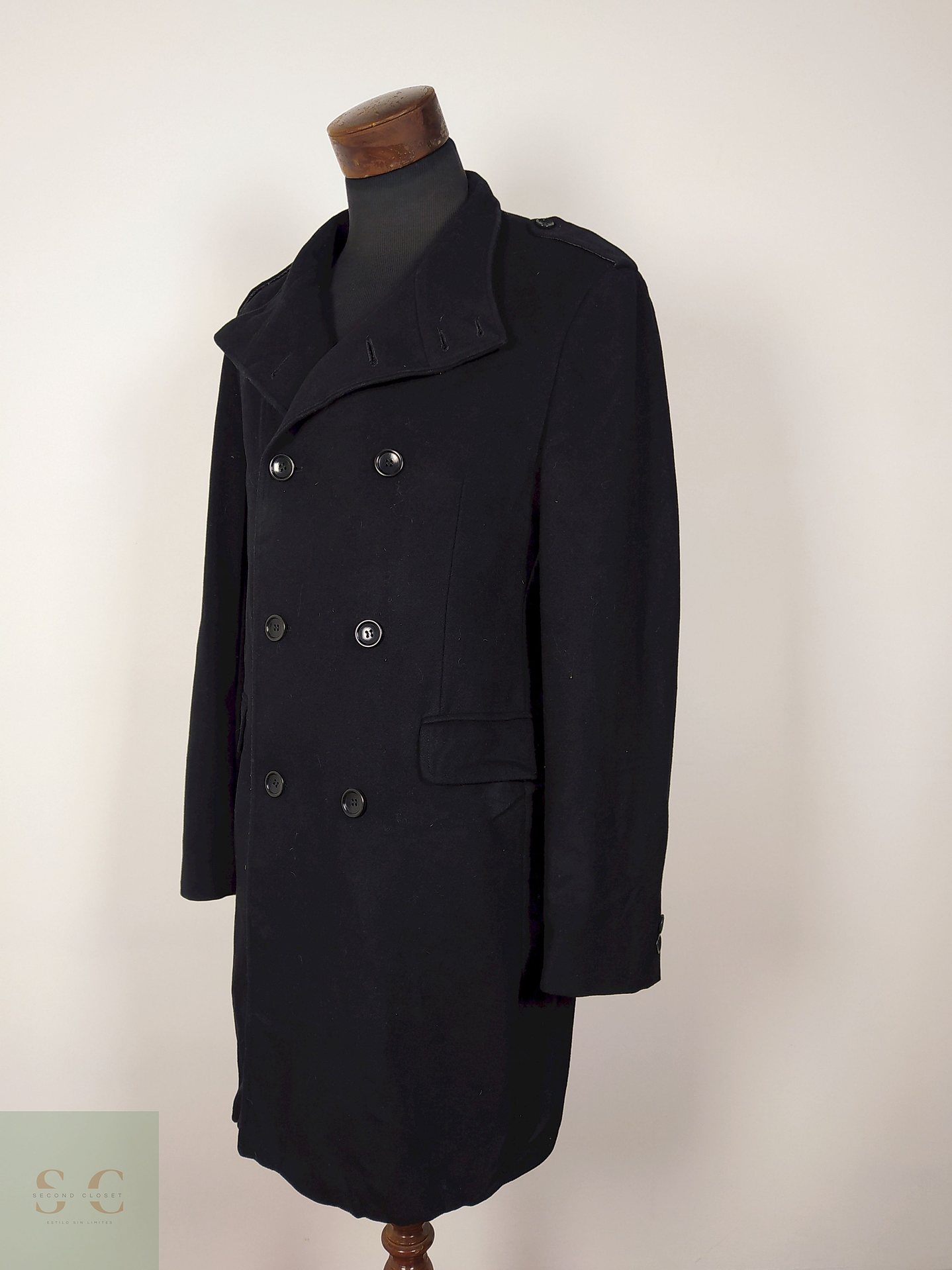 Abrigo marinero lana largo hombre premium Negro Talla M JODHPUR - AP182 1