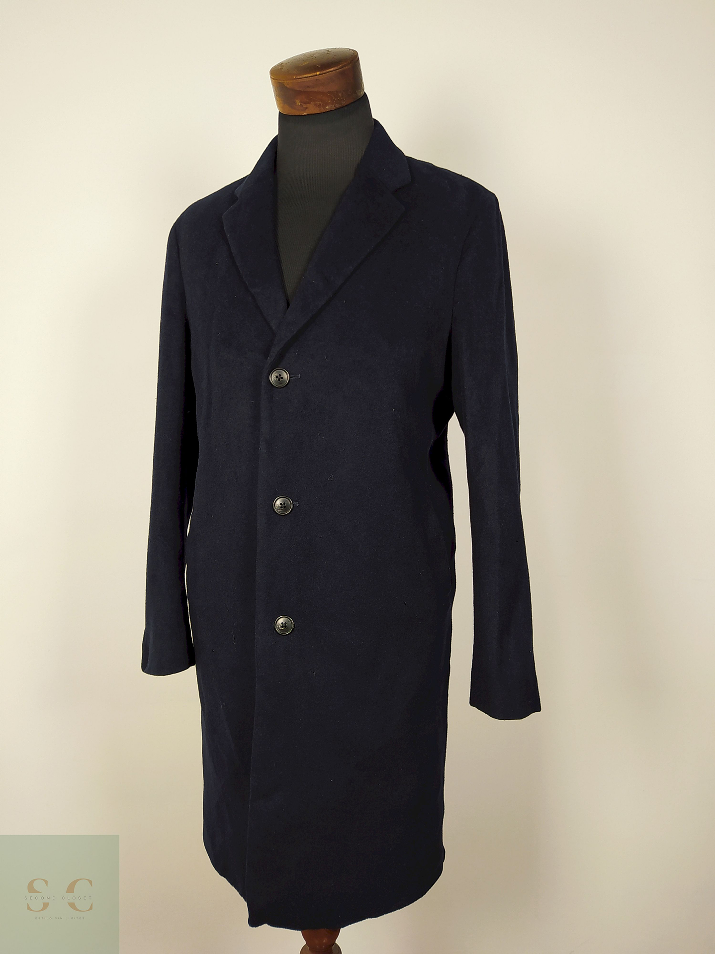 Abrigo lana hombre premium Azul Talla M Uniqlo - AP190 1