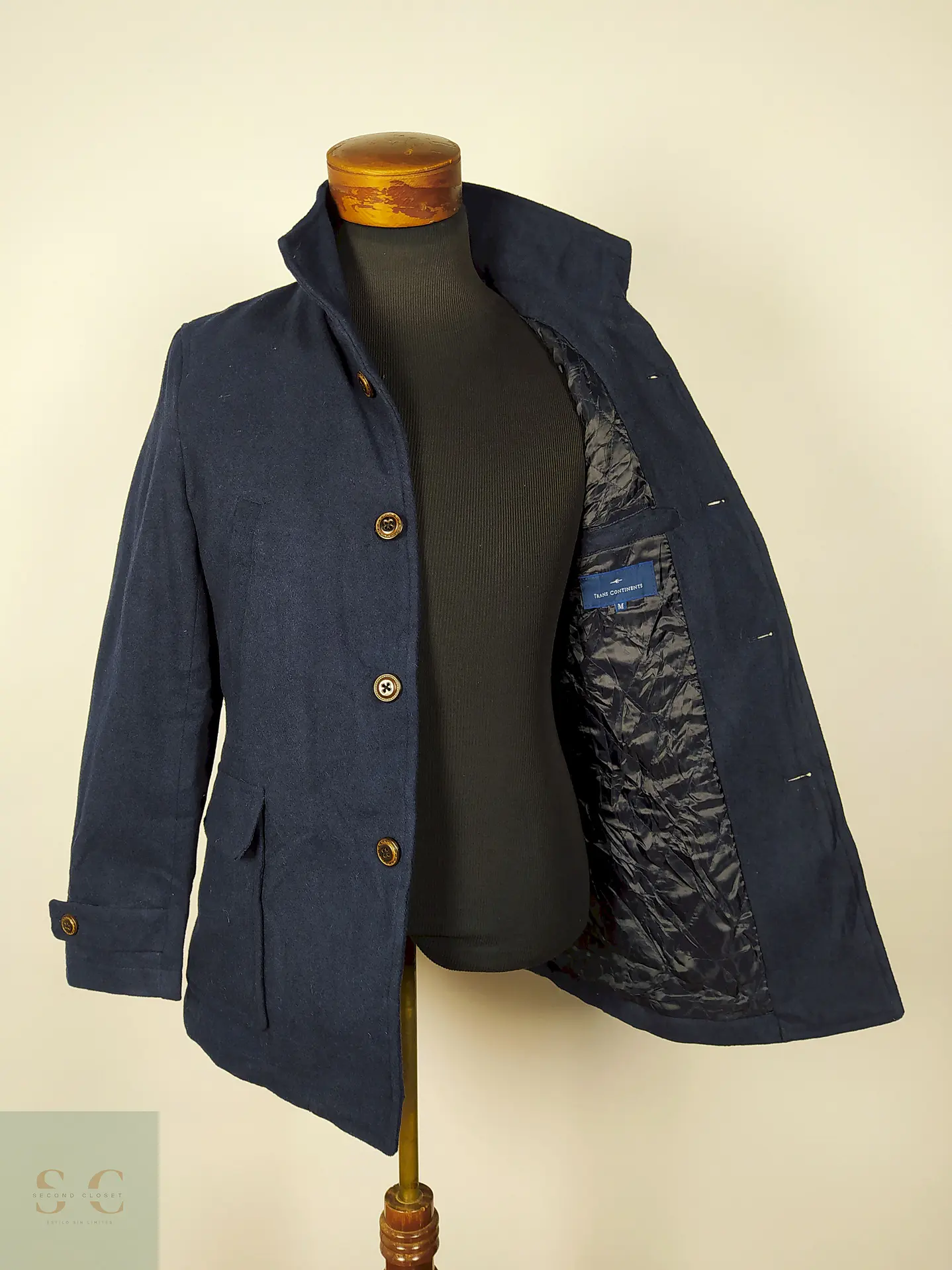 Abrigo hombre lana Azul Talla S Transcontinent - AP178 3