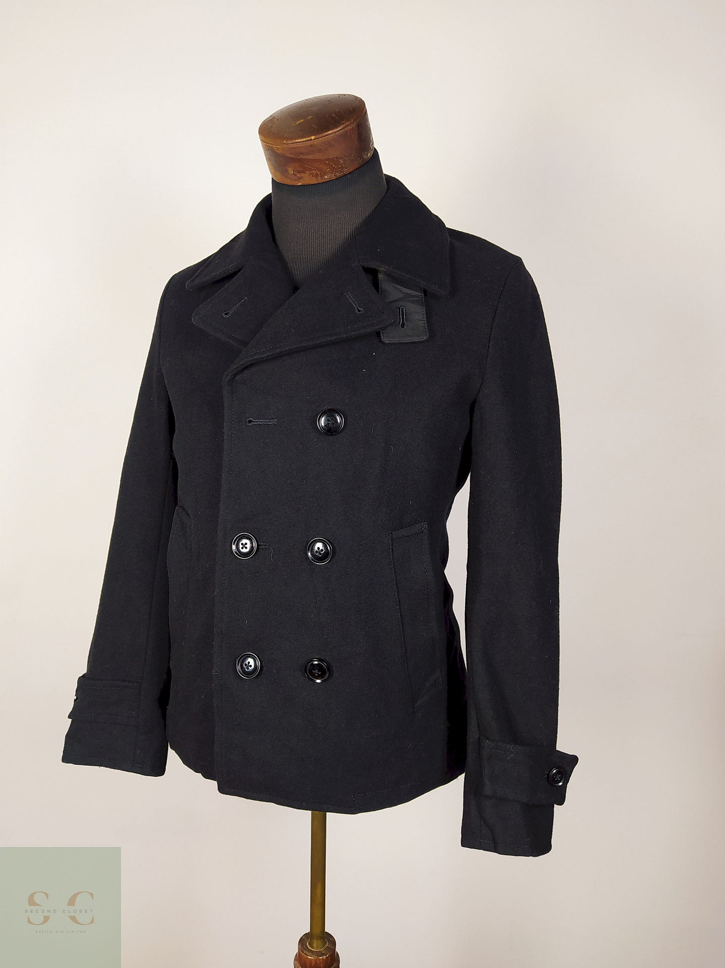 Abrigo Marinero lana hombre Negro Talla S Union Station - AP192 1