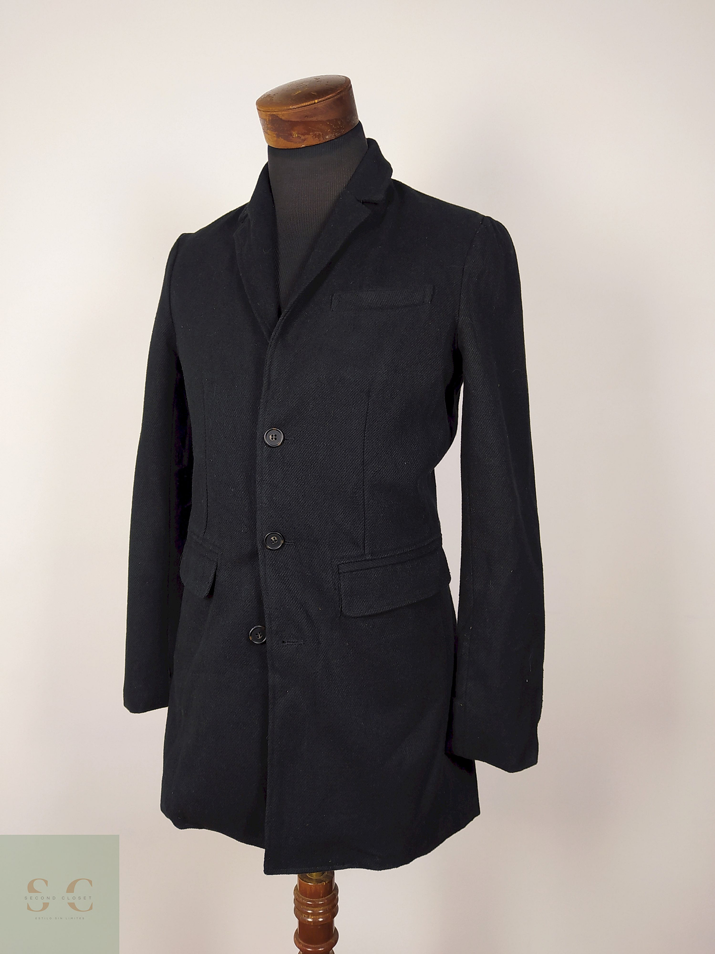 Abrigo lana hombre Negro Talla S Steel Brown - AP200 1