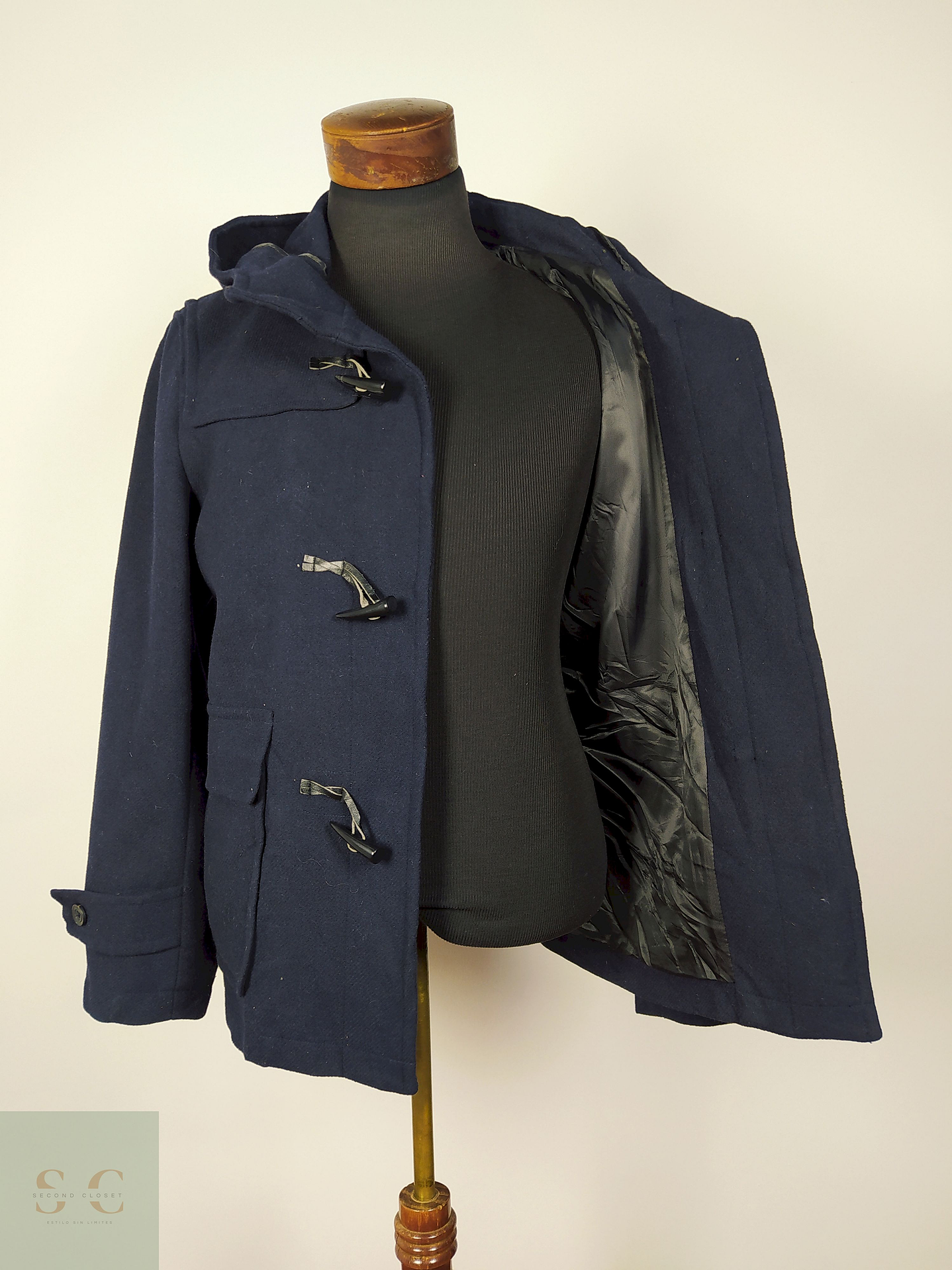 Abrigo Montgomery lana hombre Azul Oscuro Talla M GU - AP185 3