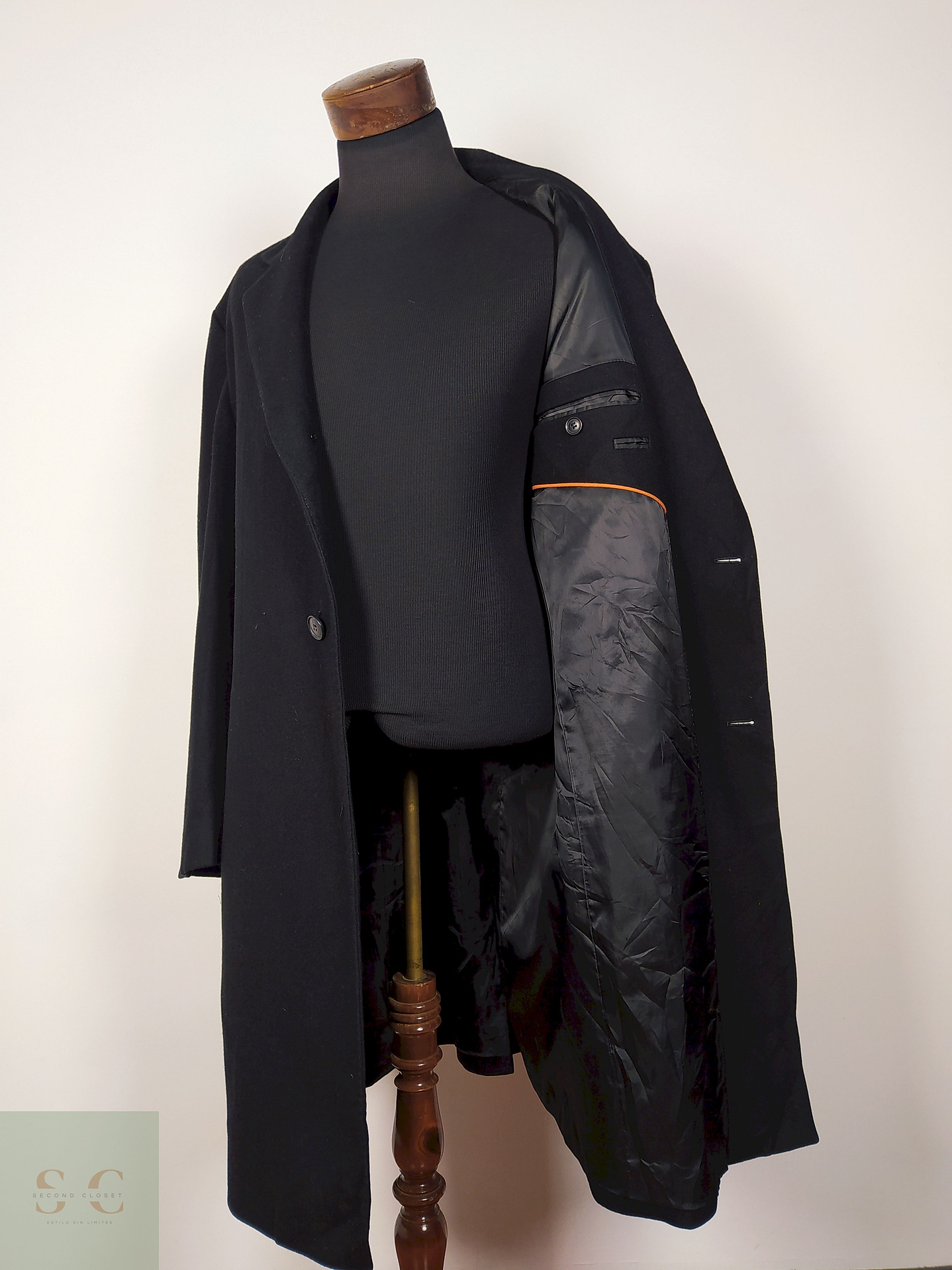 Abrigo largo lana hombre Negro Talla XXL STEVE-KETELL - AP187 3