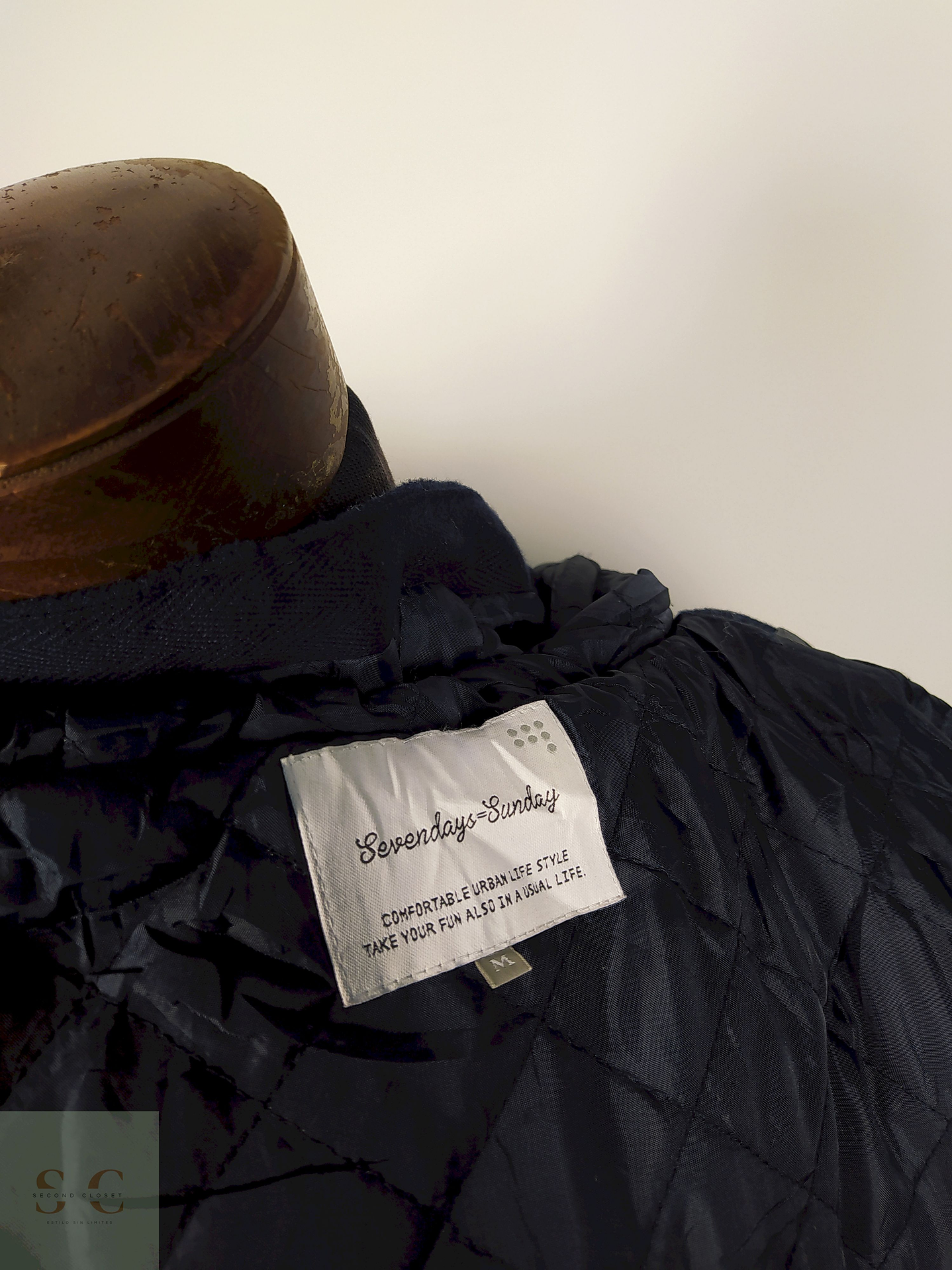 Abrigo Montgomery lana hombre Azul Talla S Seven Days Sunday - AP181 4