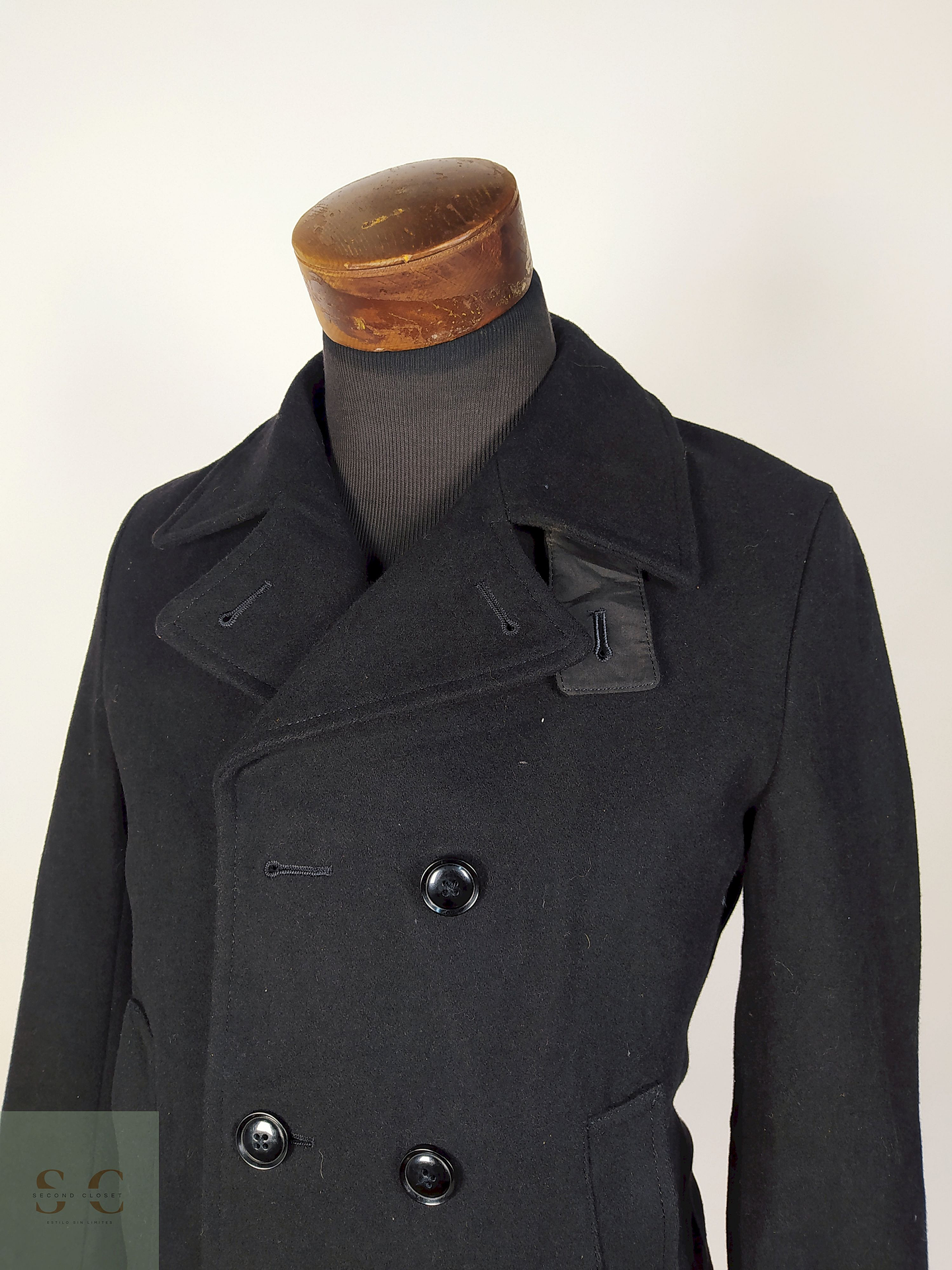 Abrigo Marinero lana hombre Negro Talla S Union Station - AP192 2