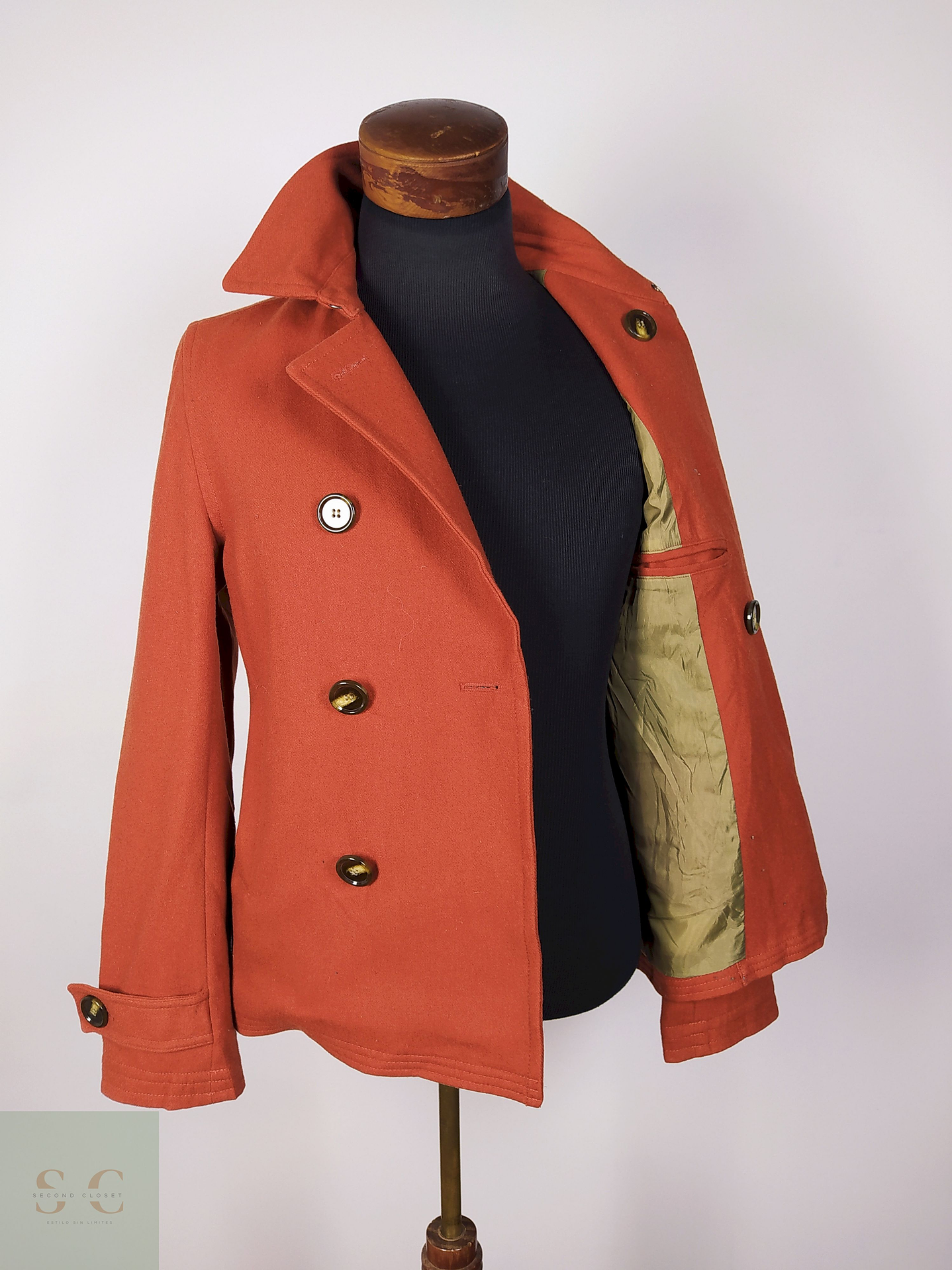 Abrigo Marinero lana hombre Naranja Talla XS W W Gallery - AP195 3