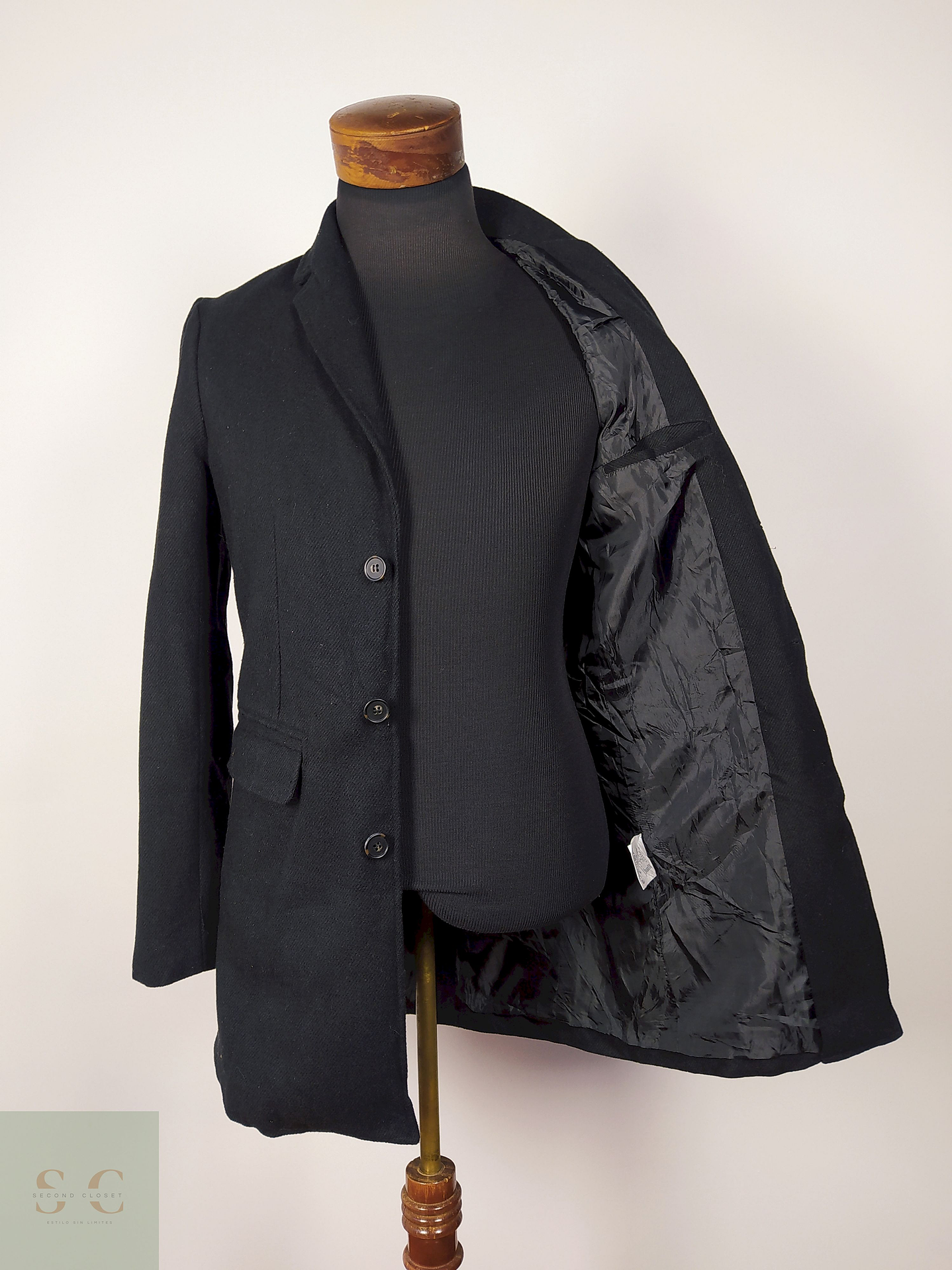 Abrigo lana hombre Negro Talla S Steel Brown - AP200 3