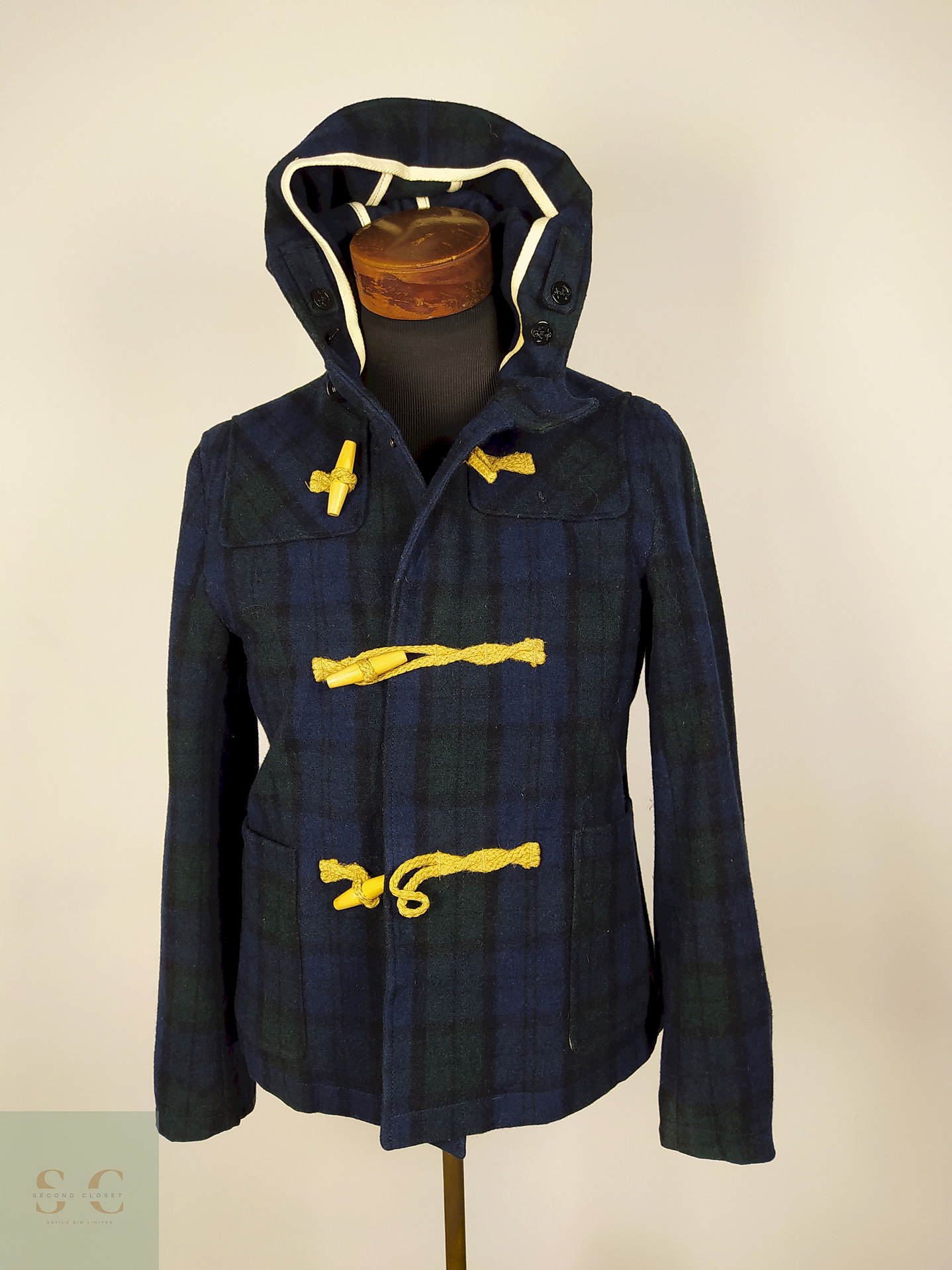 Abrigo Montgomery lana hombre premium Azul TALLA S Worker Unión - AP339 1