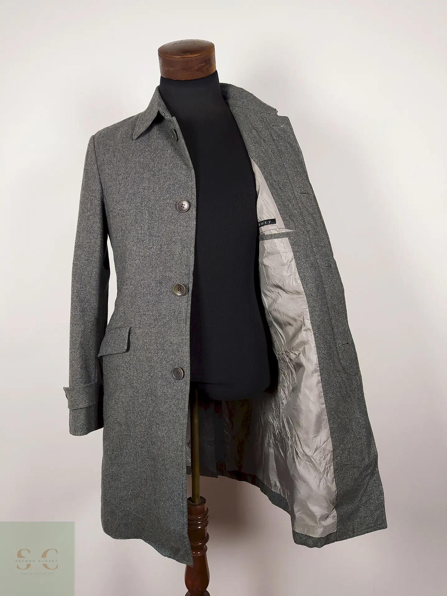 Abrigo lana premium hombre Plomo Talla SM Theory - AP240 1