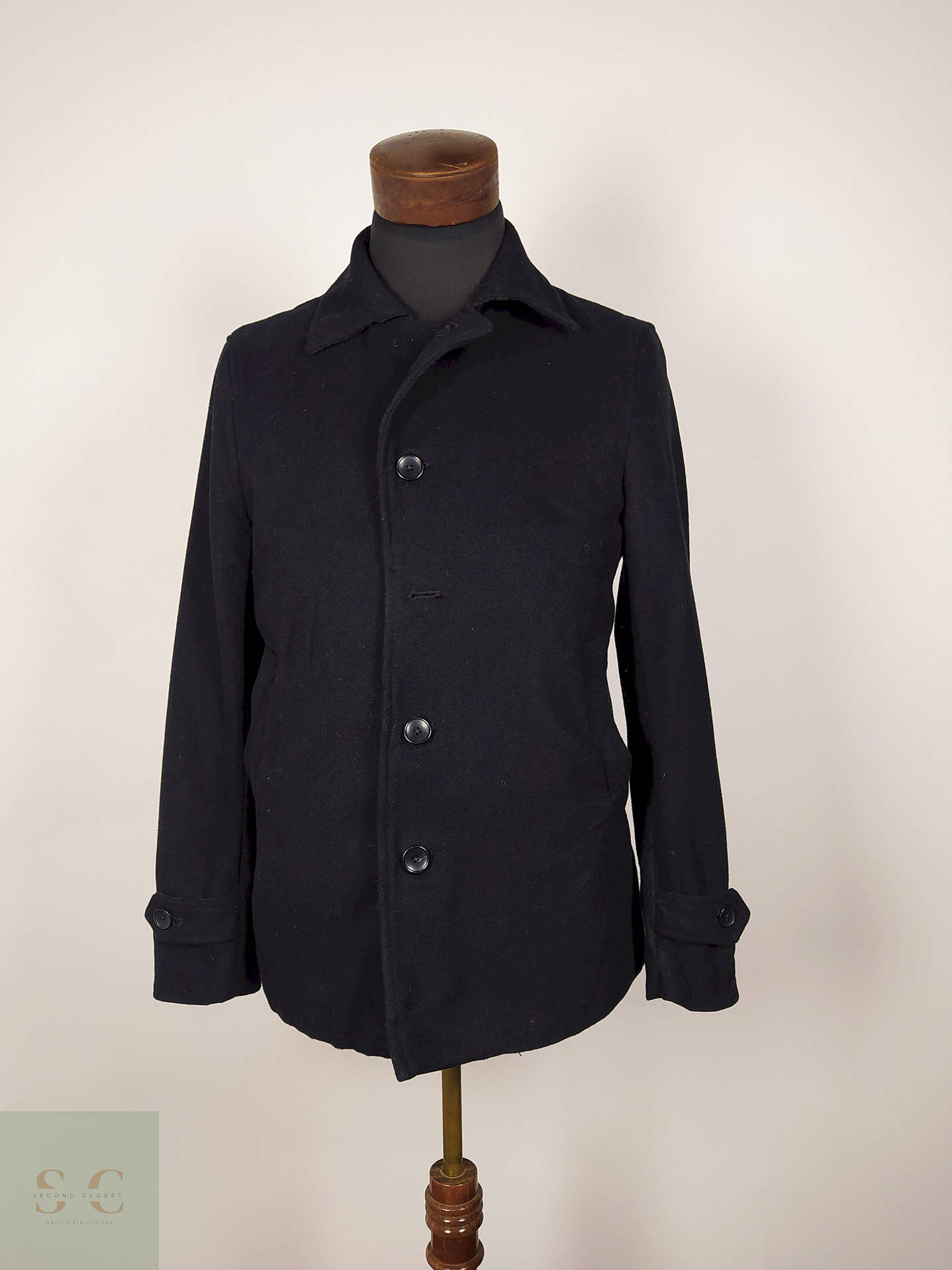 Abrigo lana hombre premium negro TALLA S TAKAIQ - AP292 1