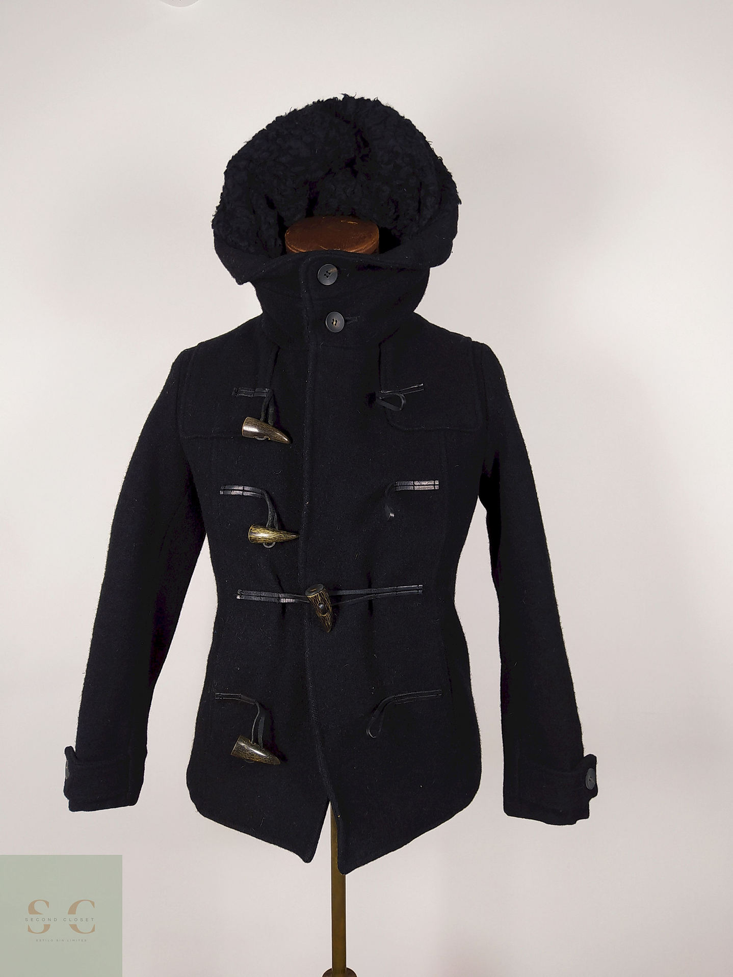 Abrigo Montgomery pura lana hombre premium Negro TALLA XS-S OURET - AP242 1