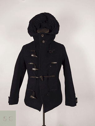 Abrigo Montgomery pura lana hombre premium Negro TALLA XS-S OURET - AP242