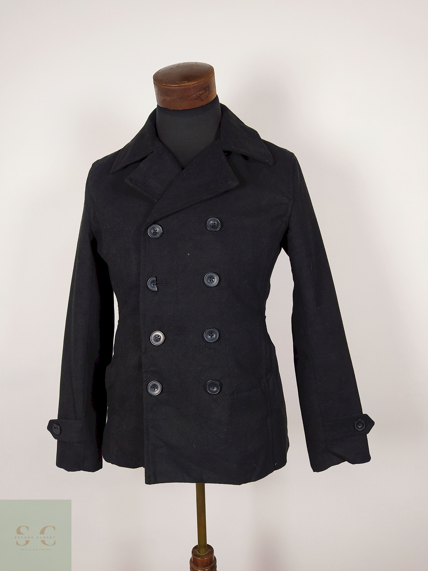 Abrigo Marinero lana hombre premium Negro TALLA S ZIP-5 - AP243 1