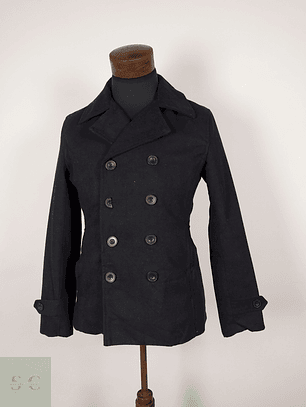 Abrigo Marinero lana hombre premium Negro TALLA S ZIP-5 - AP243