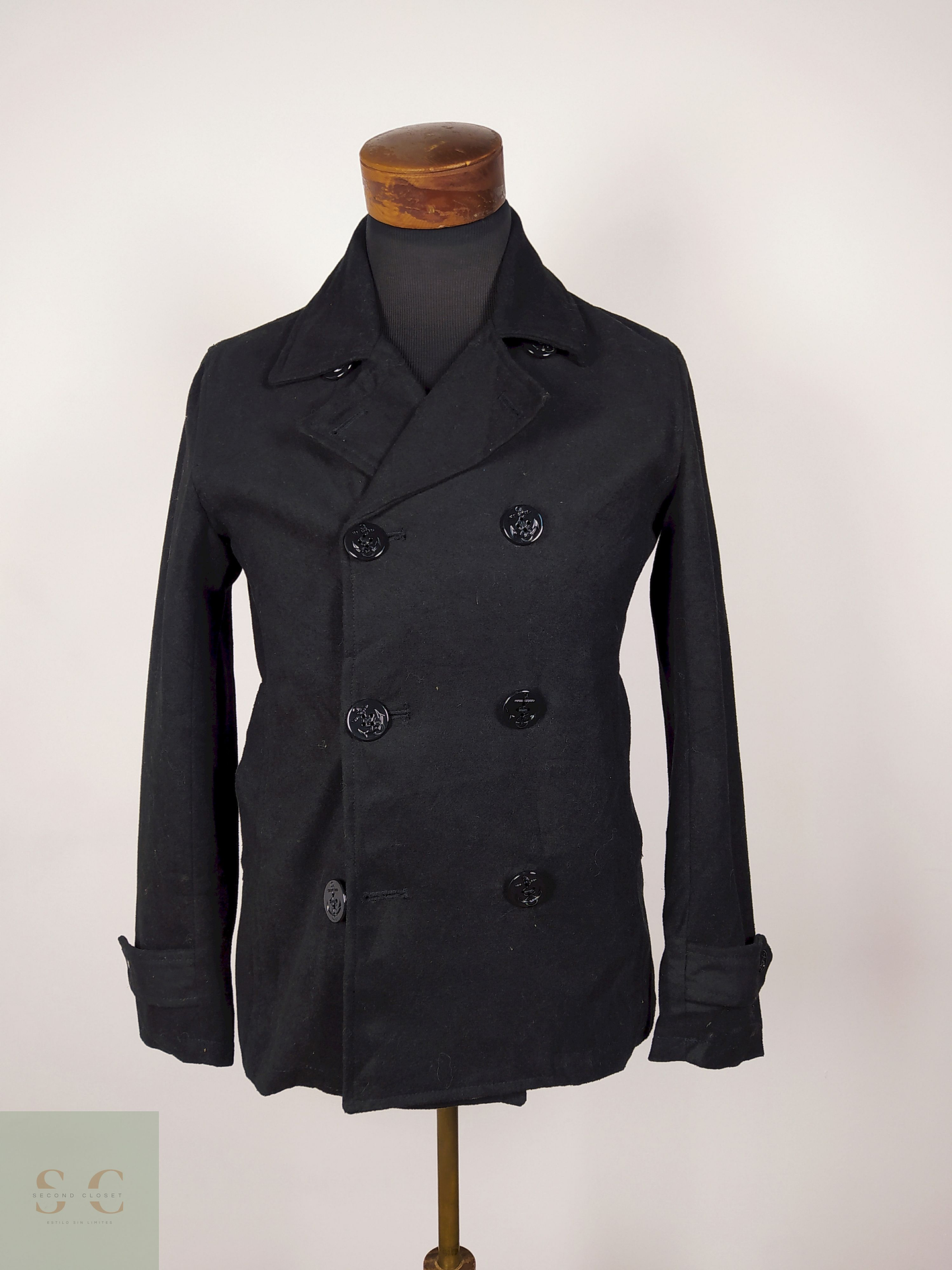 Abrigo Marinero lana Negro hombre TALLA XS Nylaus - AP343 1