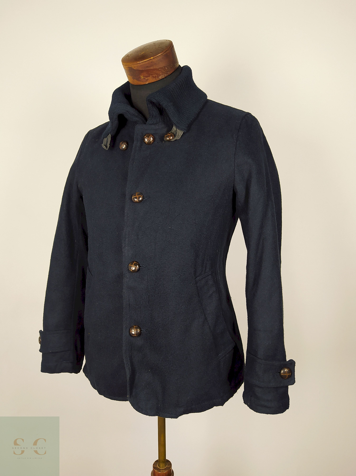 Abrigo Corto lana hombre premium Azul TALLA XS Nano Universe  2