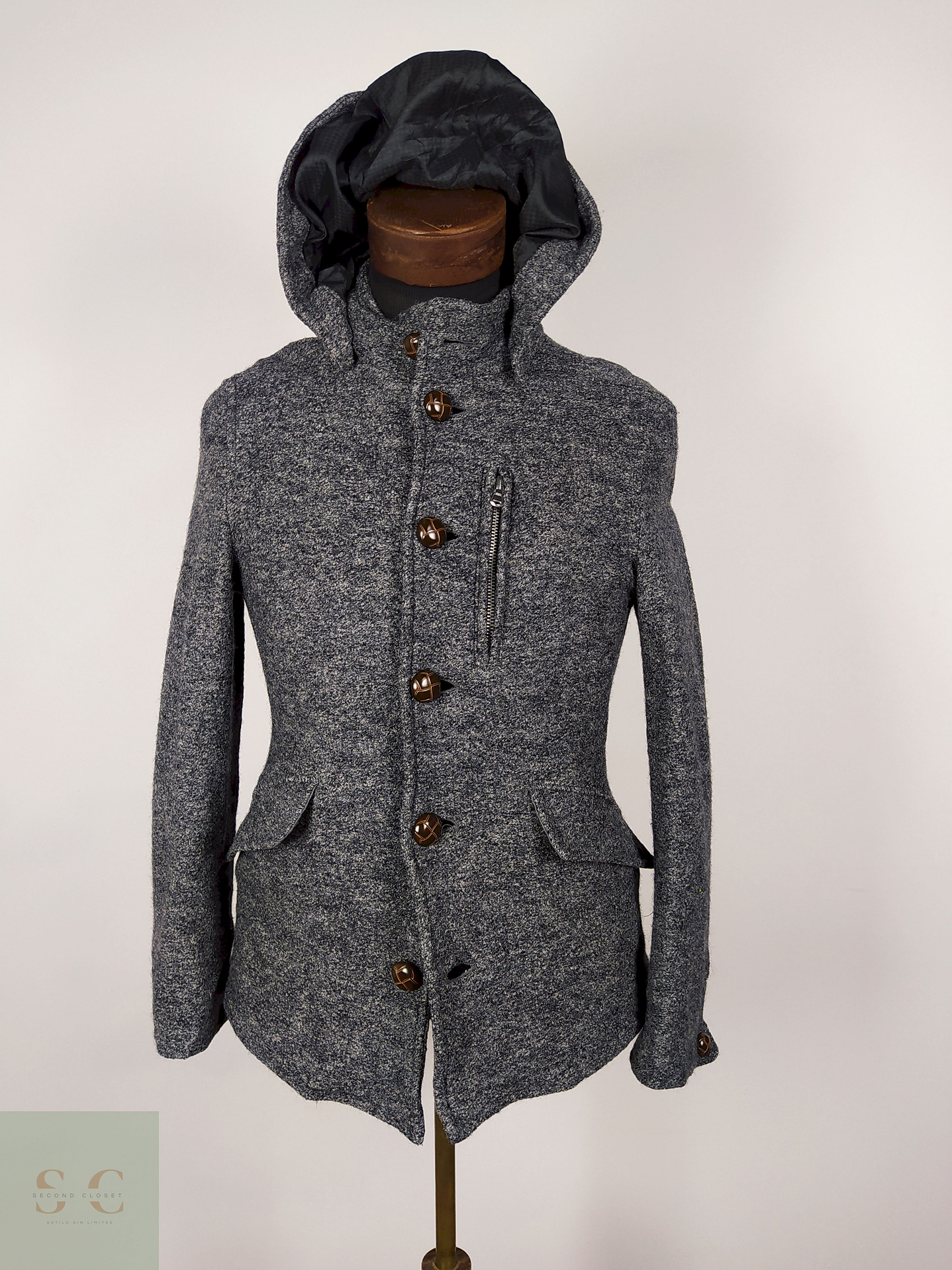 Abrigo Corto lana premium hombre Plomo TALLA XS Grand Phase - AP246 1