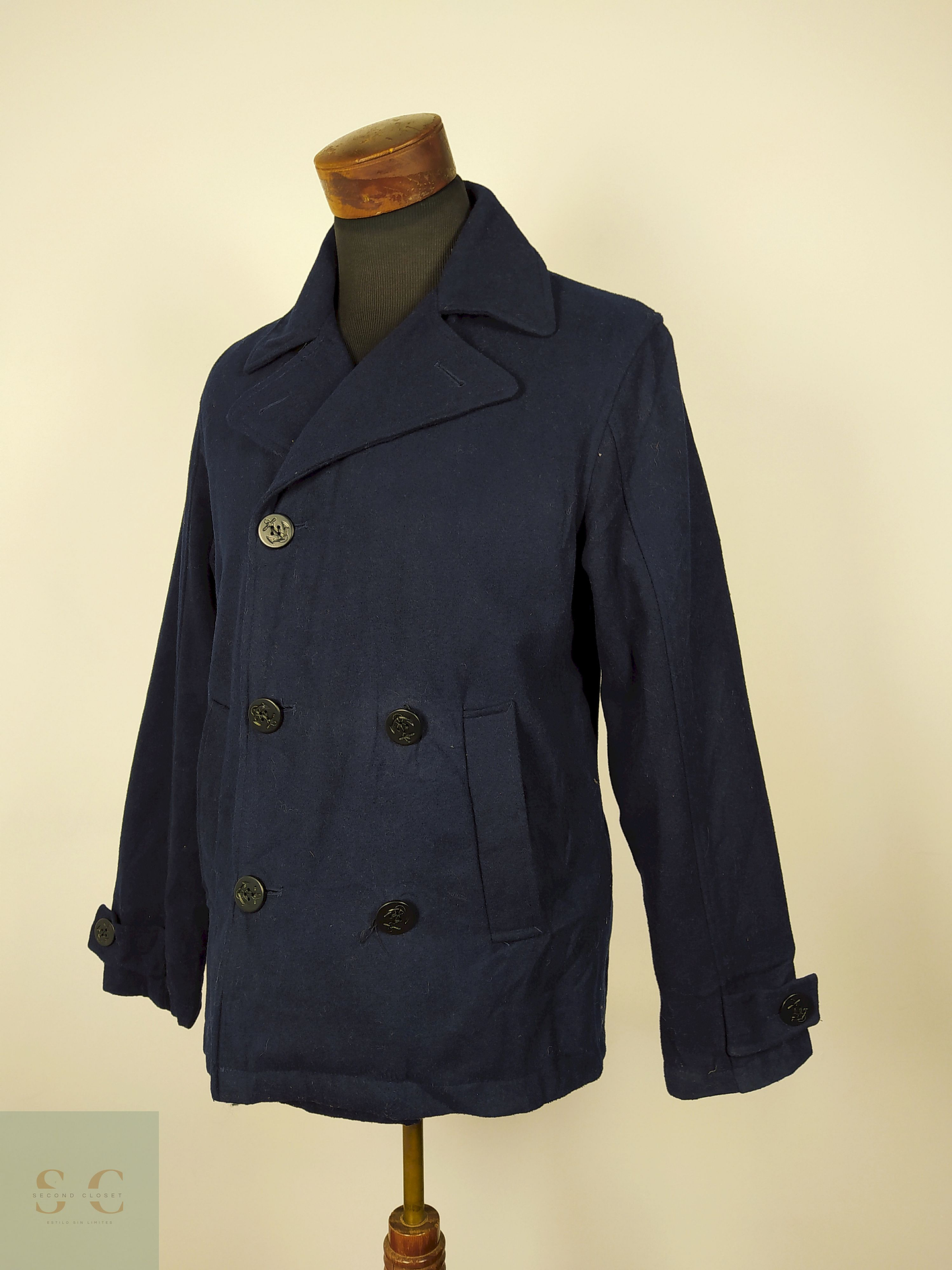 Abrigo Marinero lana premium Azul TALLA SM Peacoat - AP342 2