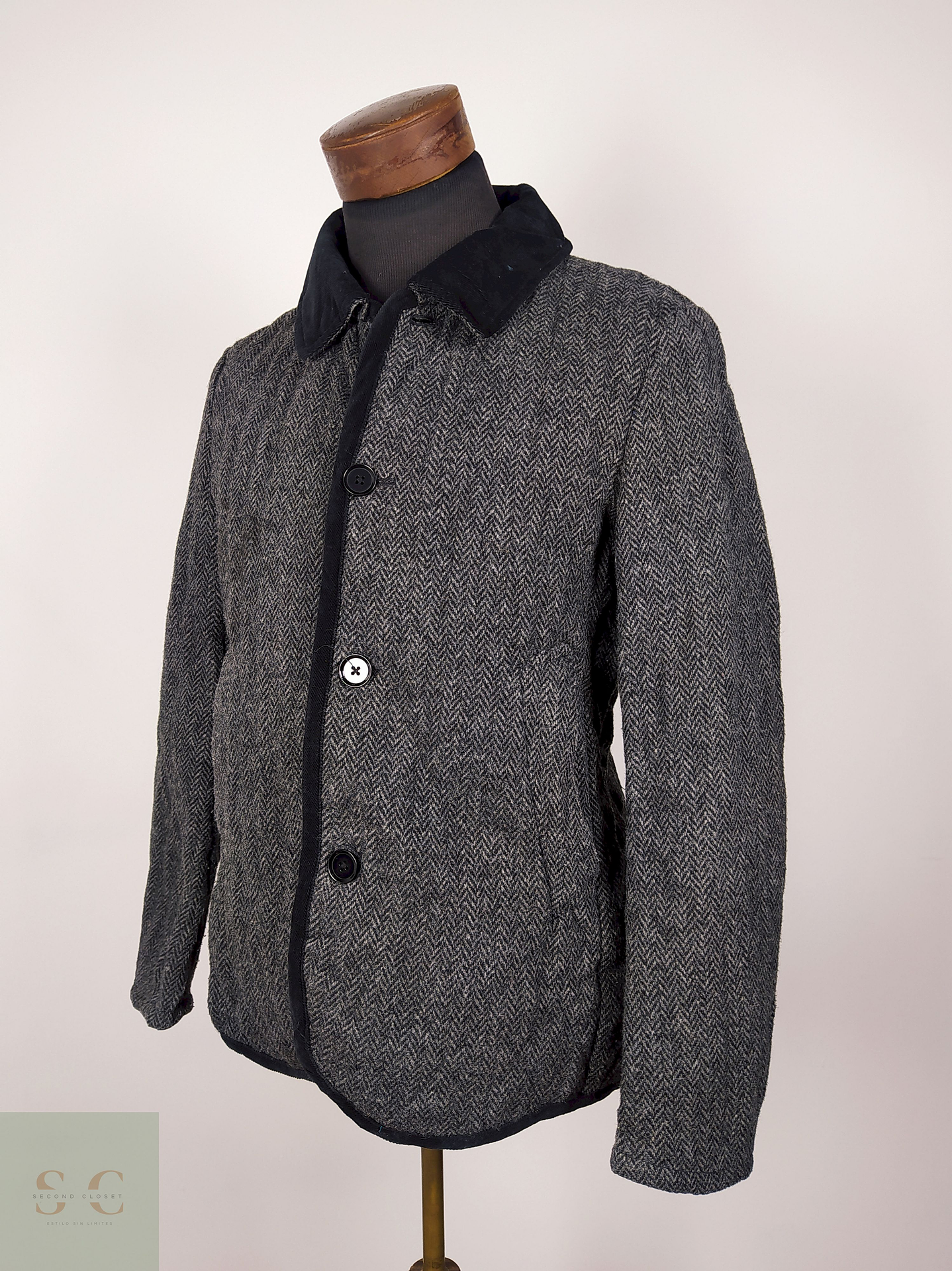 Chaqueta lana tweed hombre plomo TALLA M GLOBAL WORK - AP288 2