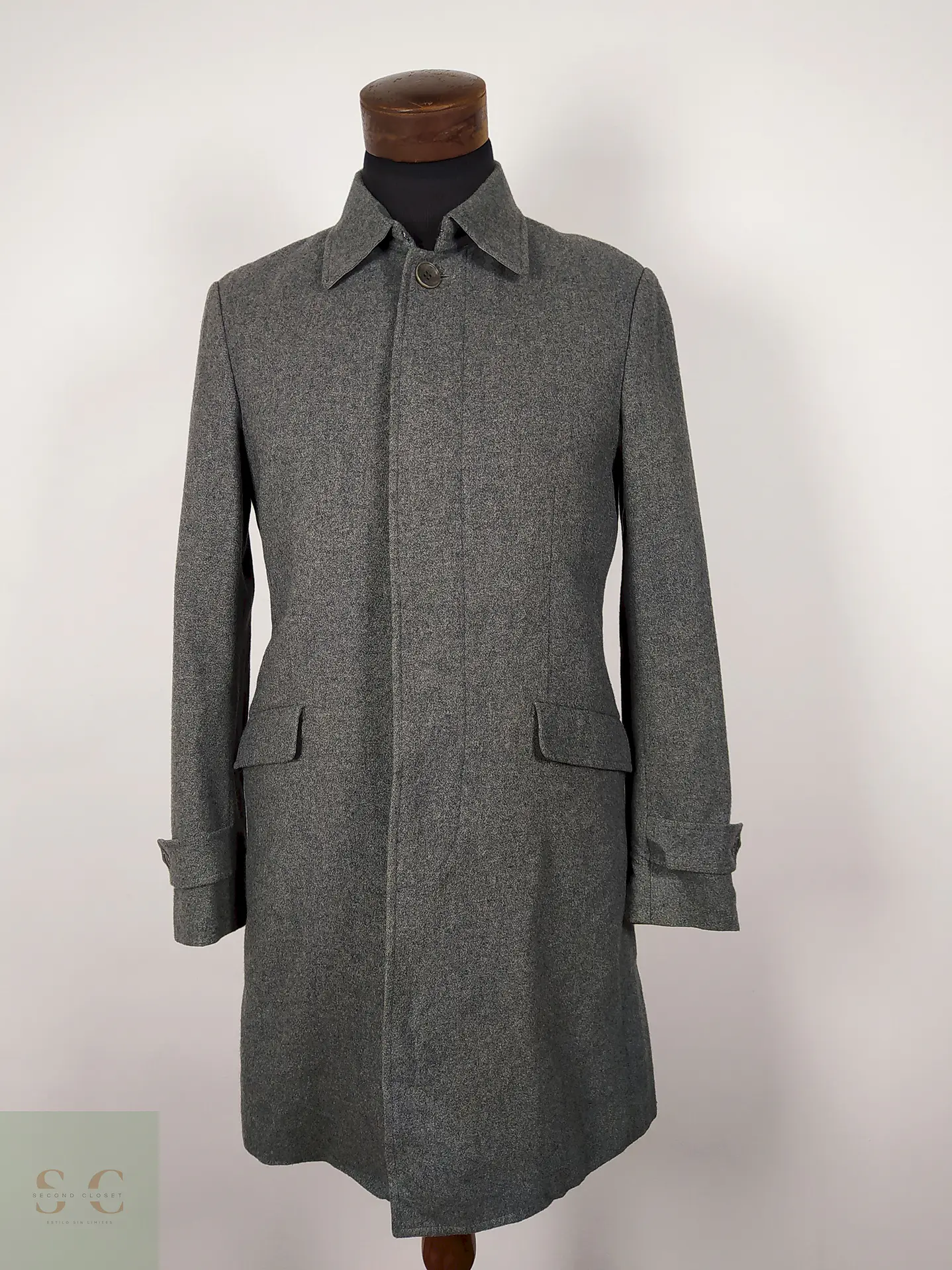 Abrigo lana premium hombre Plomo Talla SM Theory - AP240 2