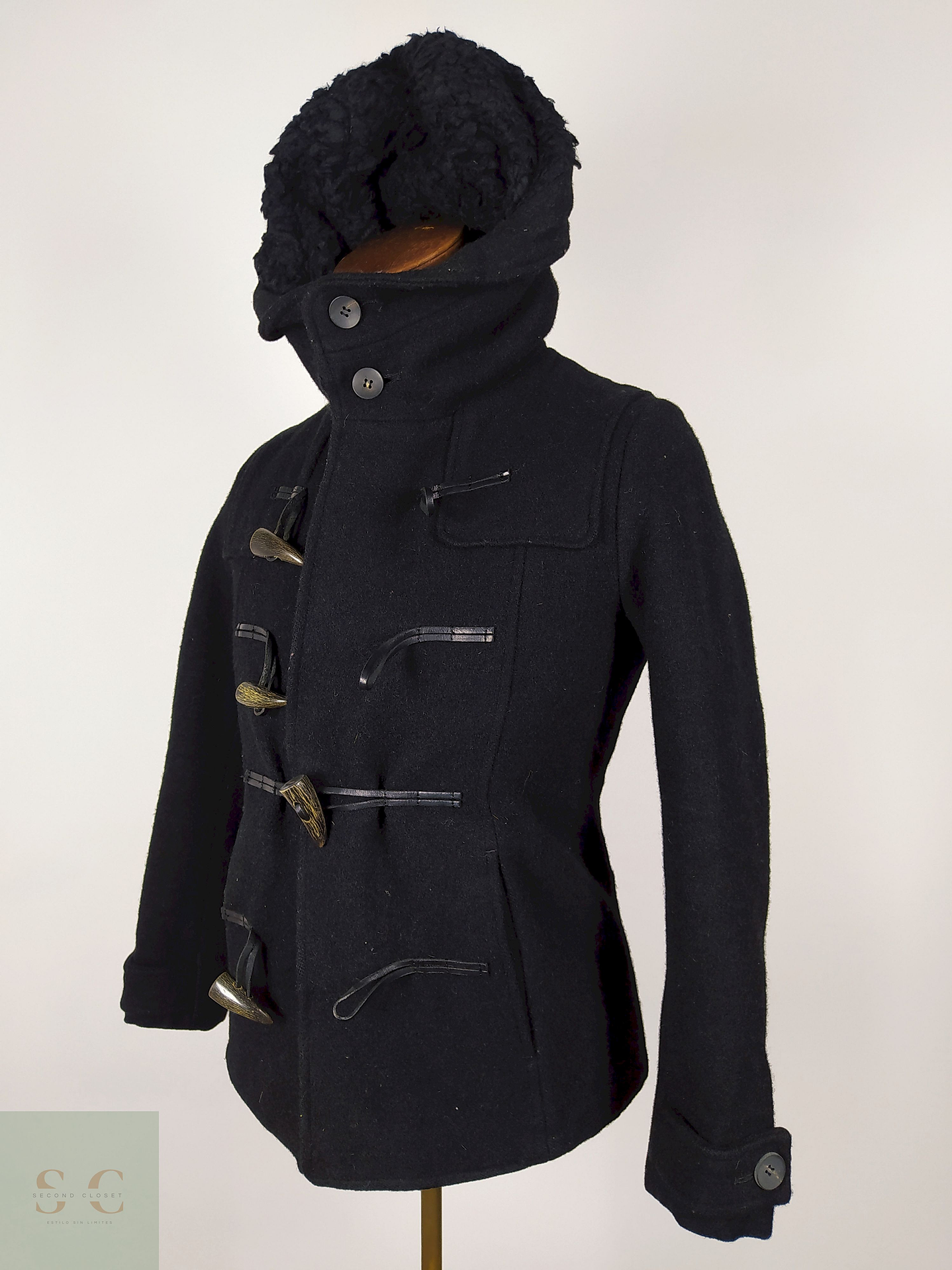 Abrigo Montgomery pura lana hombre premium Negro TALLA XS-S OURET - AP242 2