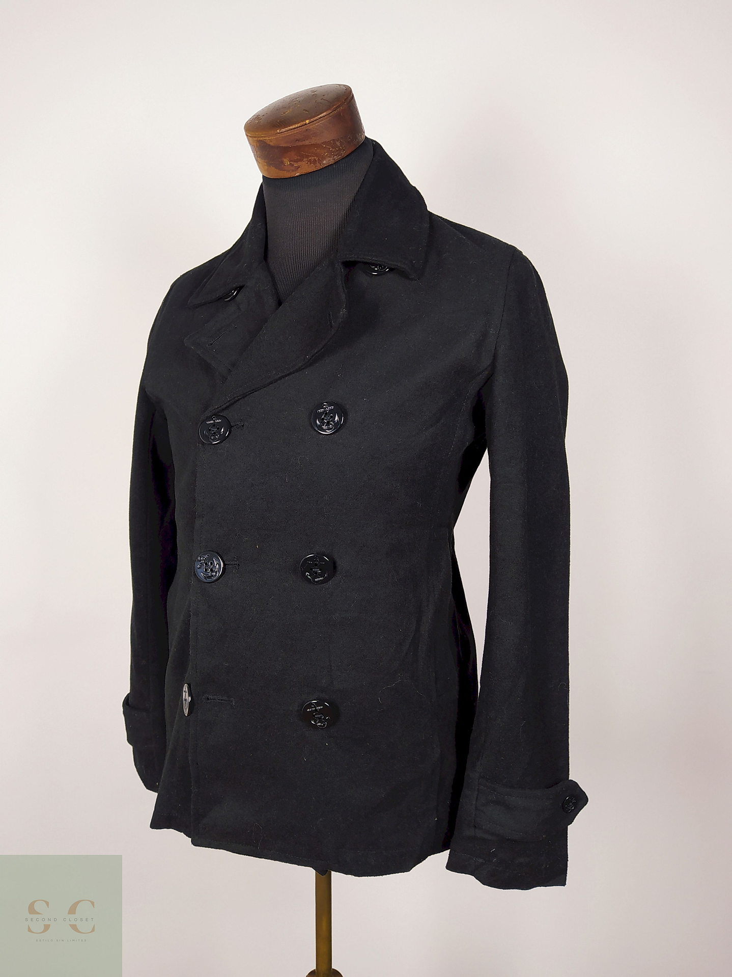 Abrigo Marinero lana Negro hombre TALLA XS Nylaus - AP343 2