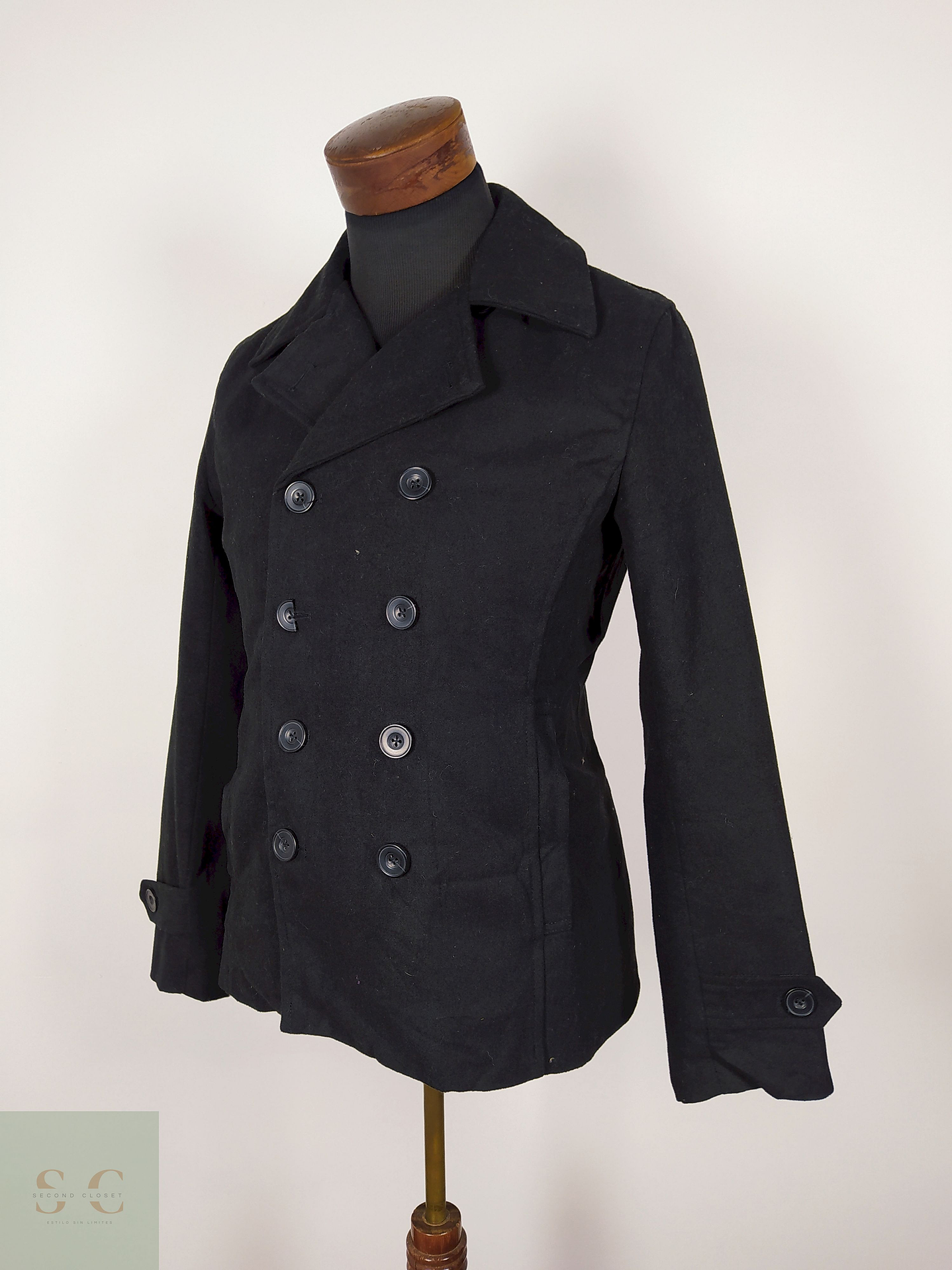 Abrigo Marinero lana hombre premium Negro TALLA S ZIP-5 - AP243 2