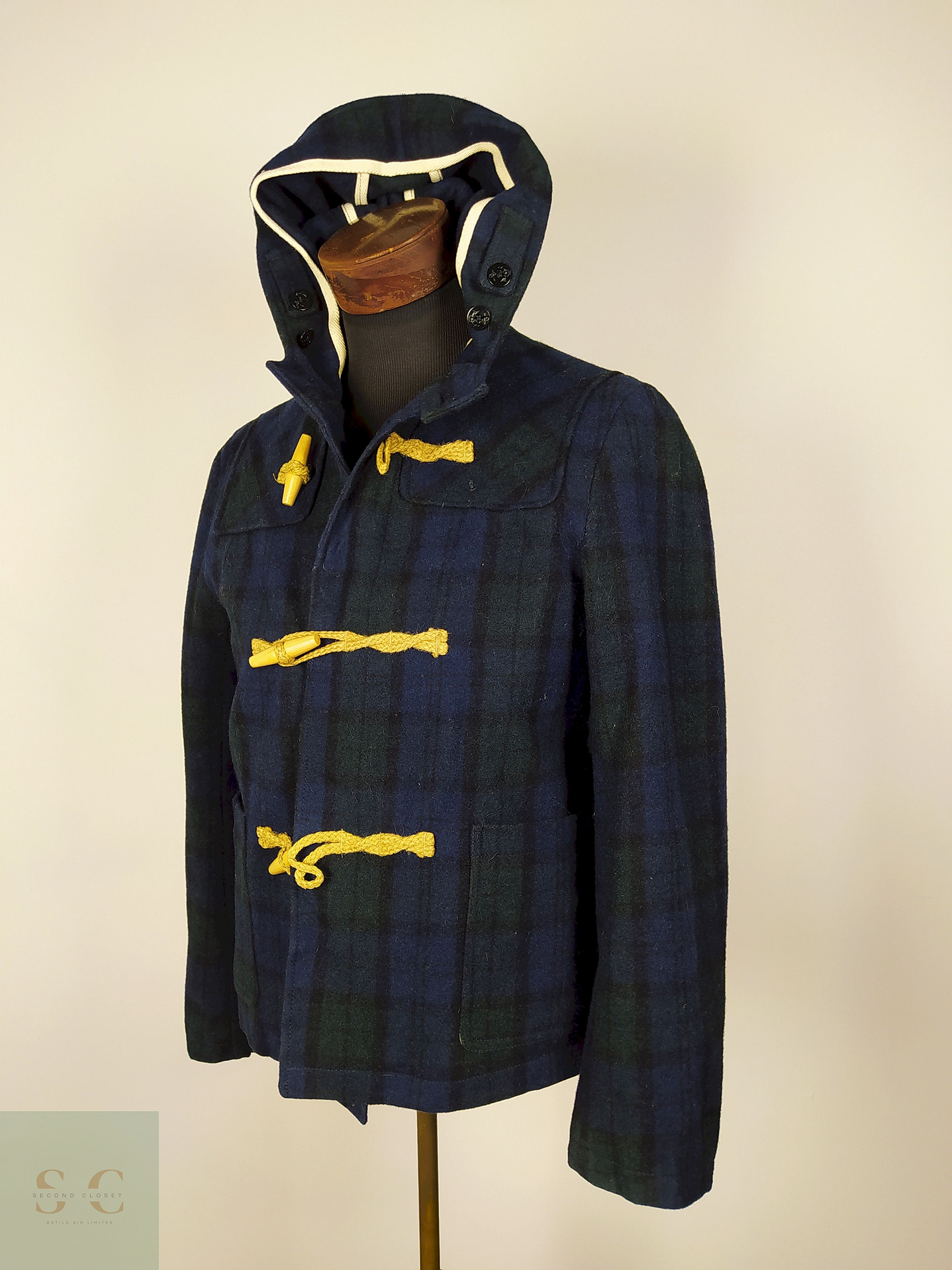 Abrigo Montgomery lana hombre premium Azul TALLA S Worker Unión - AP339 2